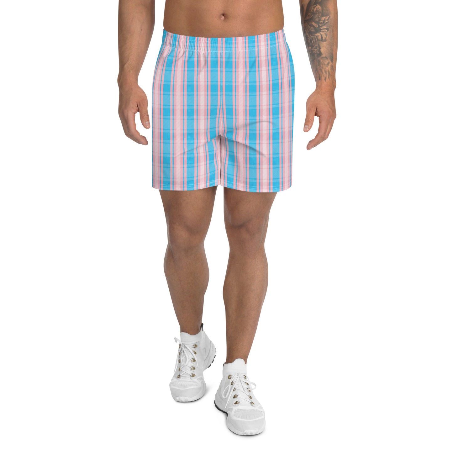 Transgender Pride Men’s Recycled Athletic Shorts - LGBTQIA Pink White Blue Athletic Short Pants - Parade Club Vacation Running Swimming