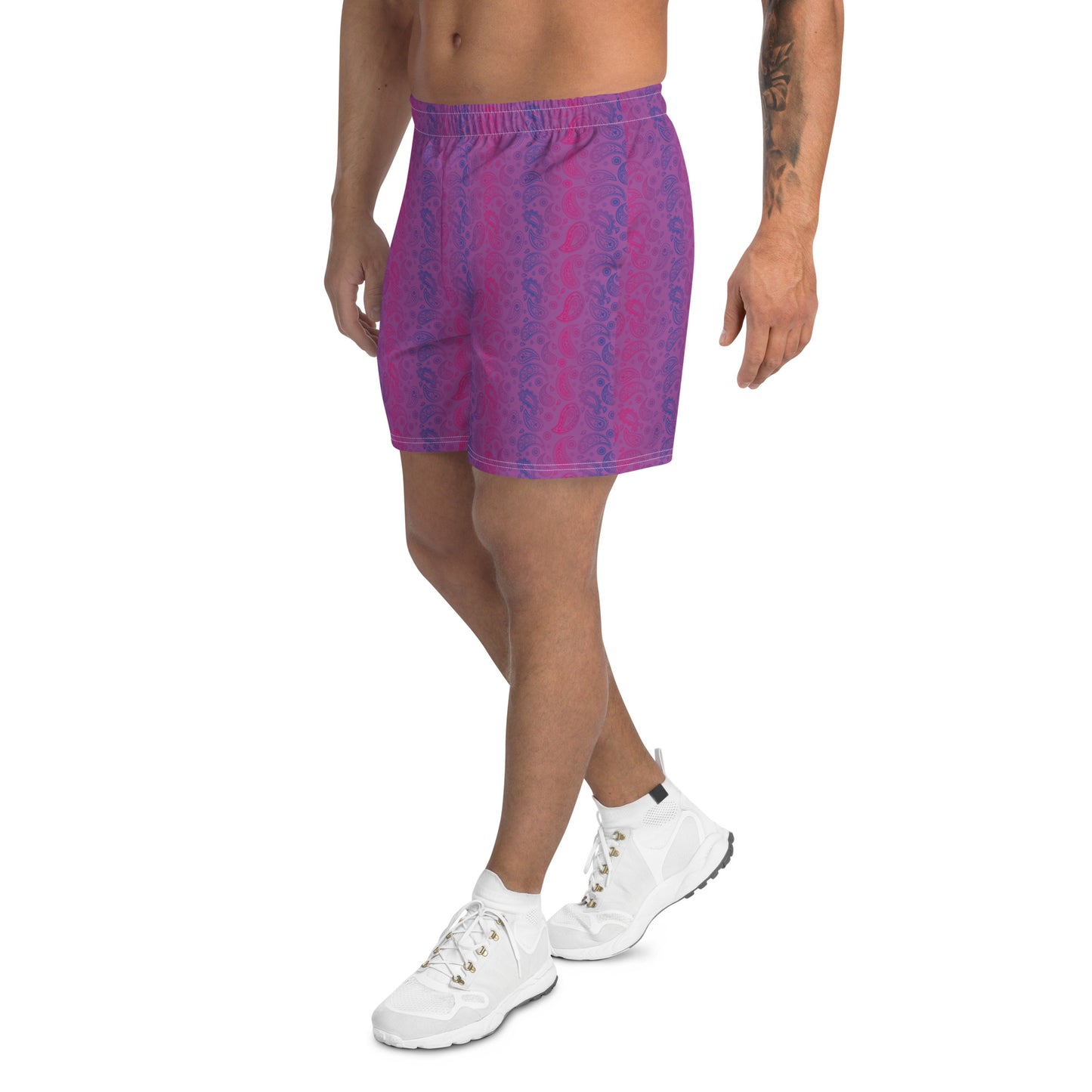 Bisexual Pride Men’s Recycled Athletic Shorts - LGBTQIA Pink, Purple, Blue  Athletic Short Pants - Parade Club Vacation Running Swimming