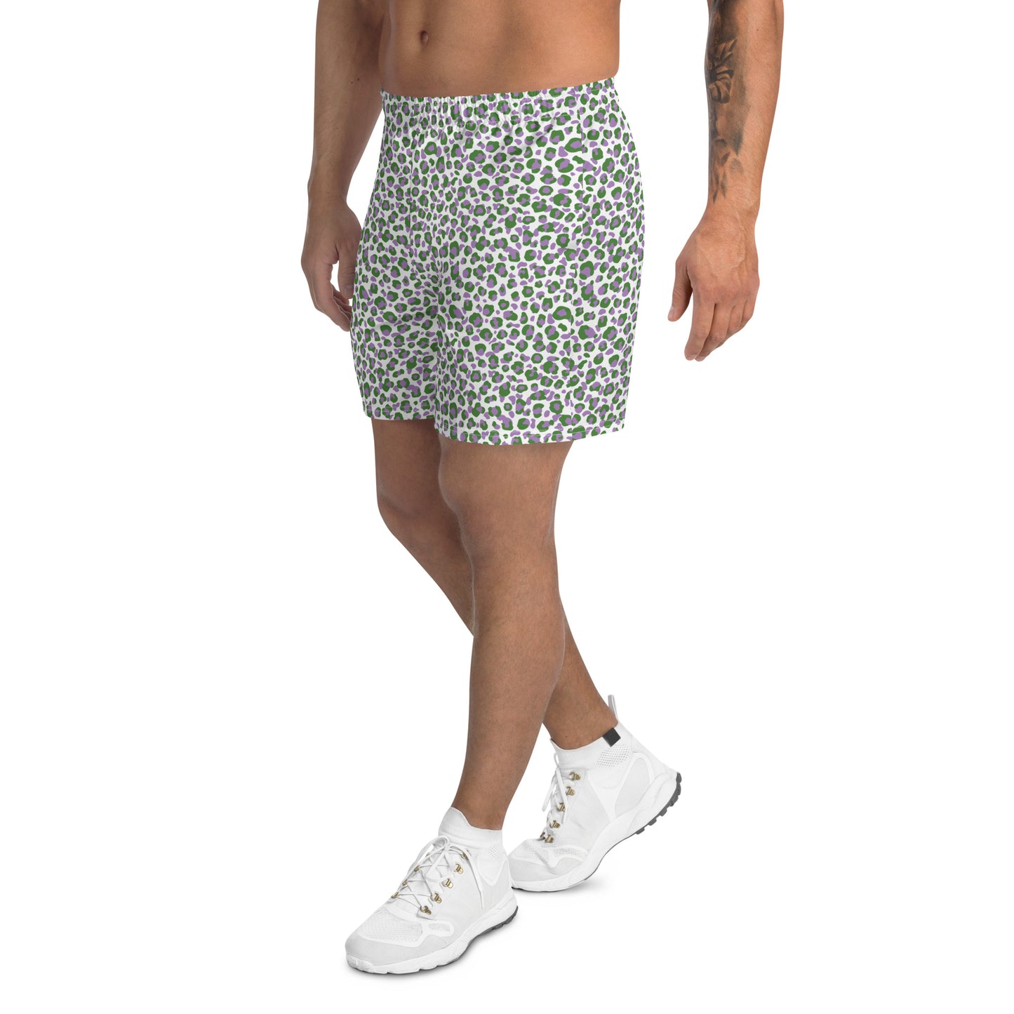 Gender Queer Pride Men’s Recycled Athletic Shorts - LGBTQIA  Purple, White, Green Athletic Short Pants - Parade Club Vacation Running Swimming