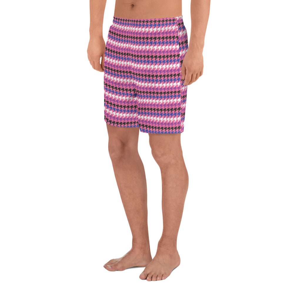 Genderfluid Pride Men’s Recycled Athletic Shorts - LGBTQIA Pink, White, Purple, Black, Blue Athletic Short Pants - Parade Club Vacation Running Swimming