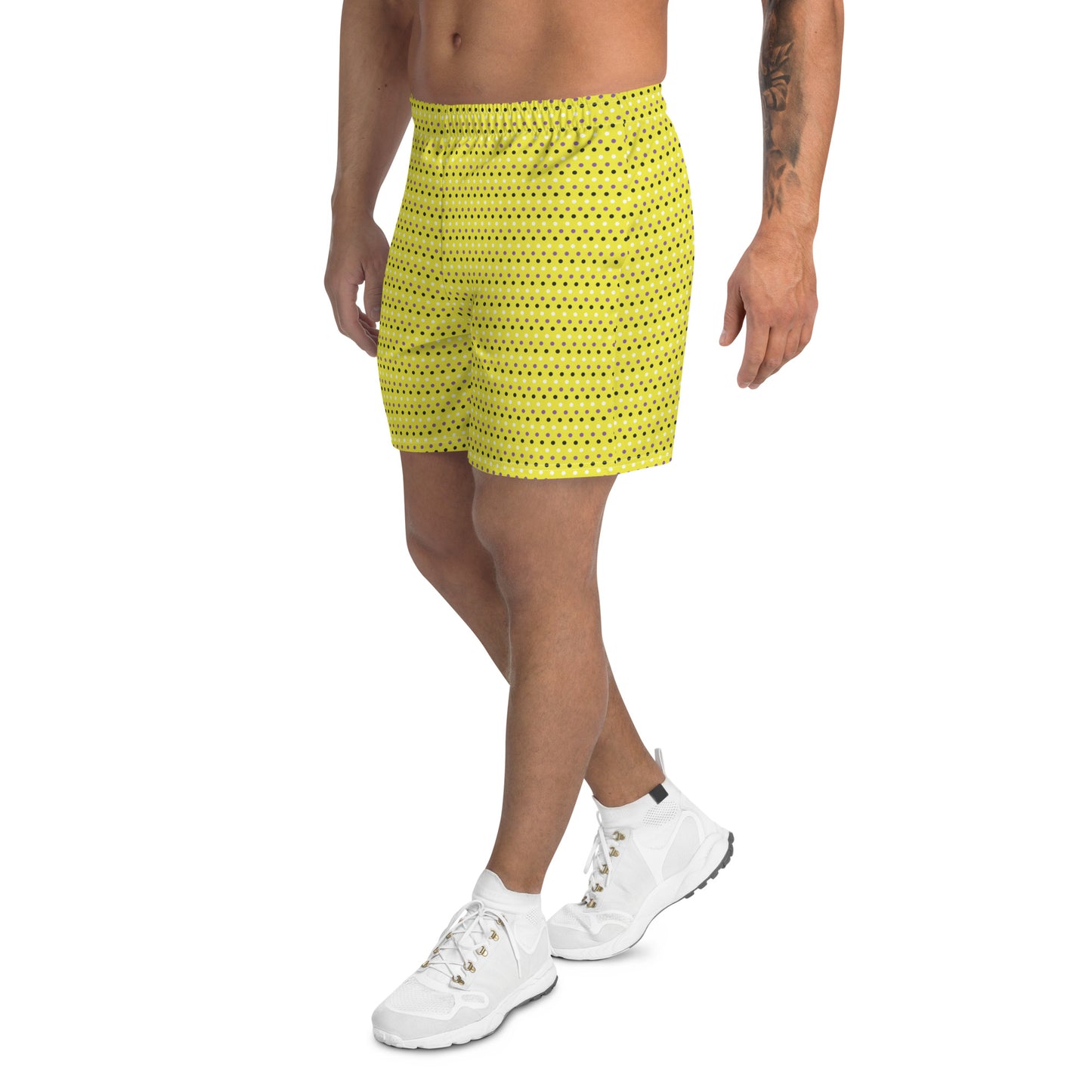 Non Binary Pride Men’s Recycled Athletic Shorts - LGBTQIA Yellow, Purple, White, Black Athletic Short Pants - Parade Club Vacation Running Swimming