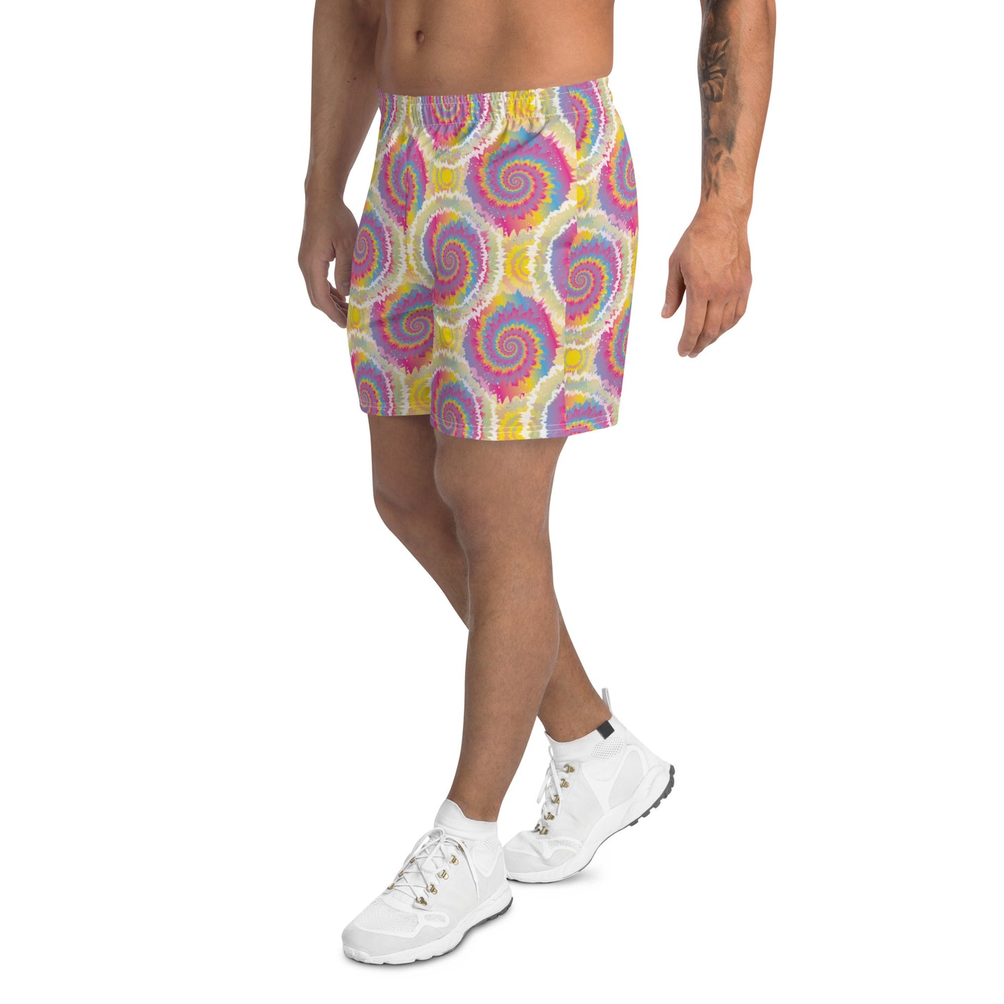 Pansexual Pride Men’s Recycled Athletic Shorts - LGBTQIA Pink, Blue, Yellow Athletic Short Pants - Parade Club Vacation Running Swimming