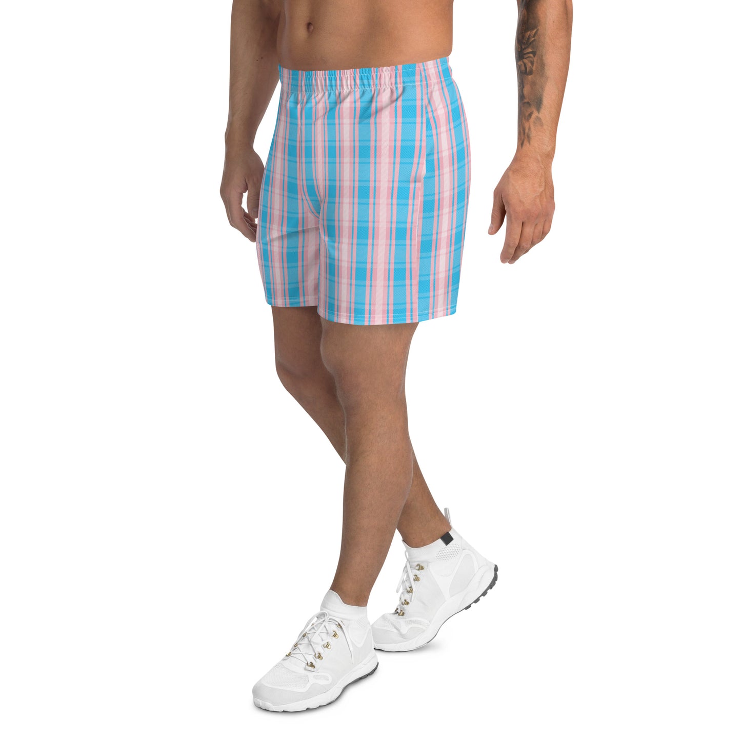 Transgender Pride Men’s Recycled Athletic Shorts - LGBTQIA Pink White Blue Athletic Short Pants - Parade Club Vacation Running Swimming