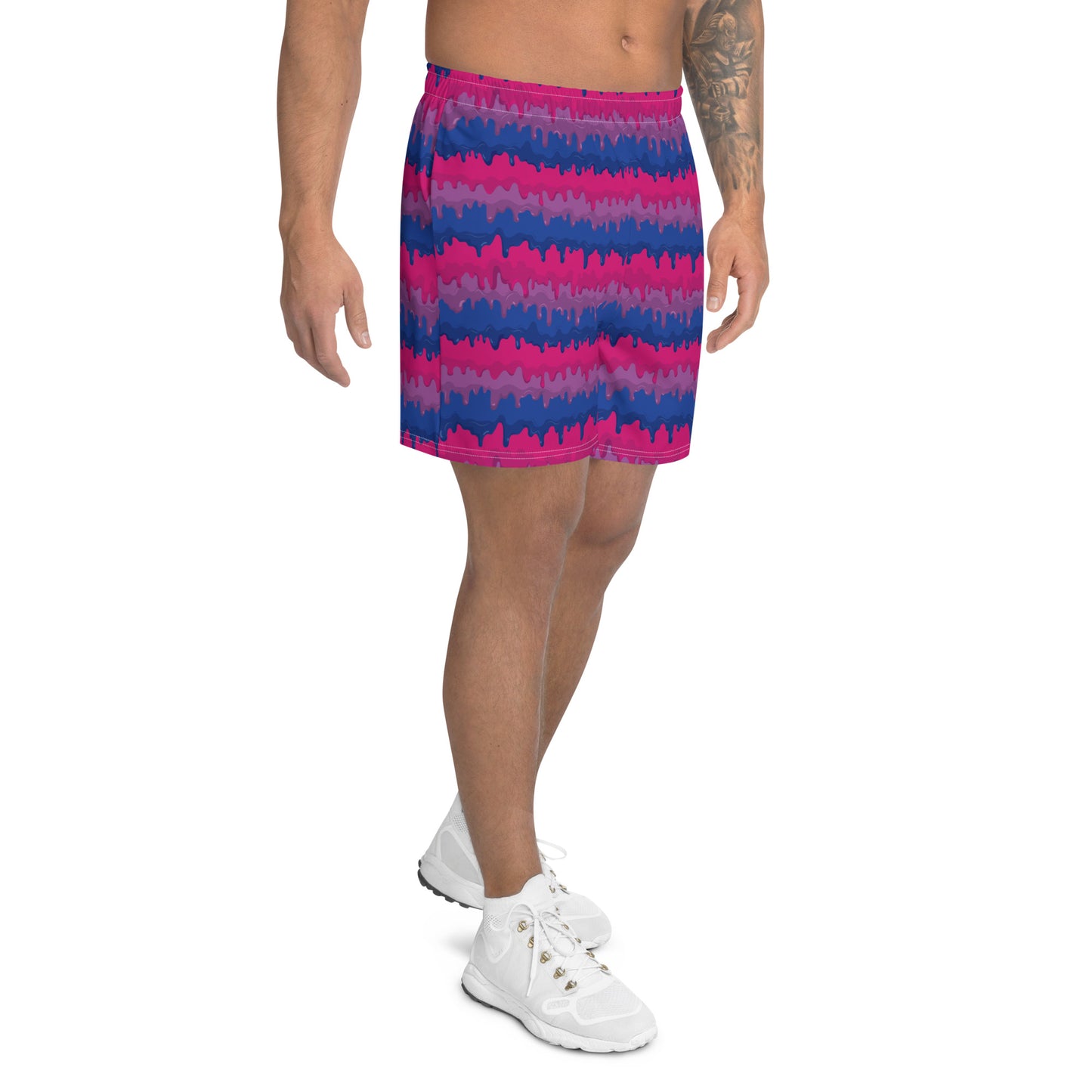 Bisexual Pride Men’s Recycled Athletic Shorts - LGBTQIA Pink, Purple, Blue  Athletic Short Pants - Parade Club Vacation Running Swimming