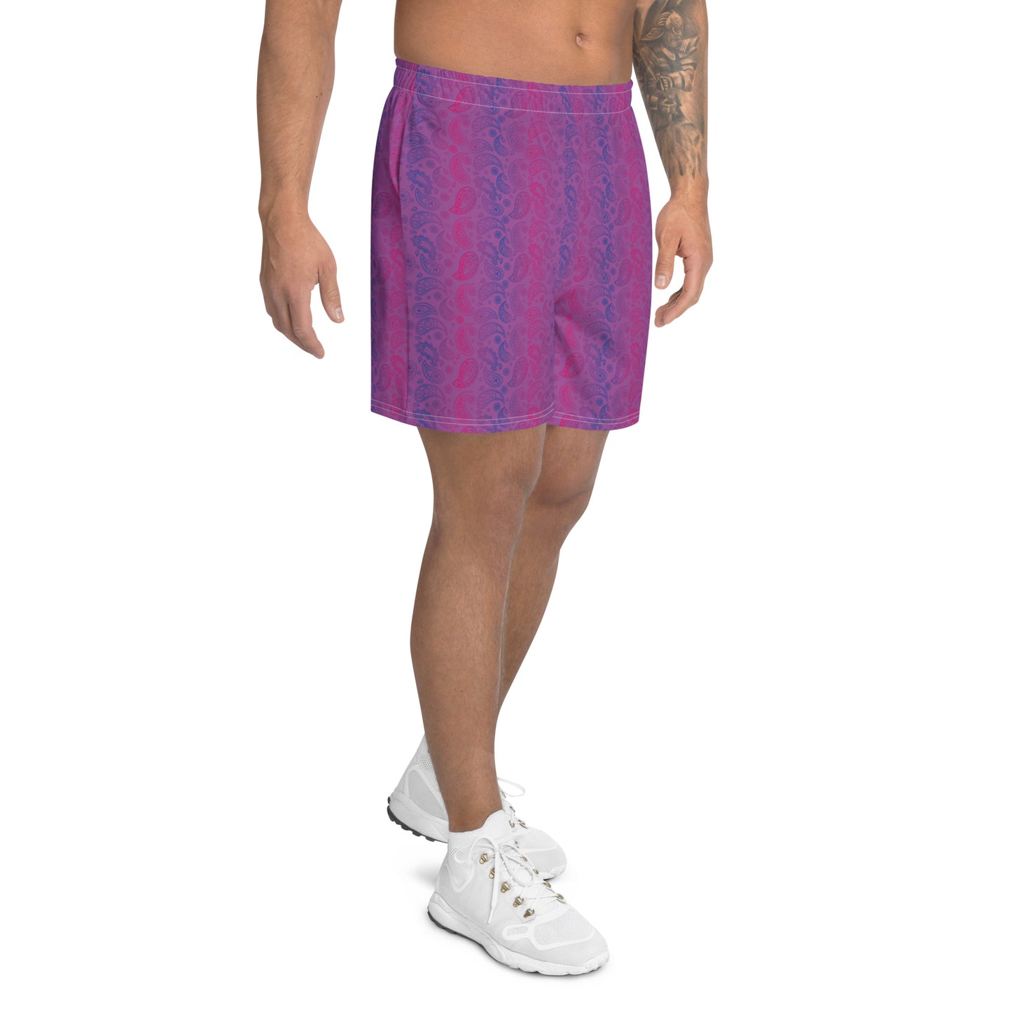 Bisexual Pride Men’s Recycled Athletic Shorts - LGBTQIA Pink, Purple, Blue  Athletic Short Pants - Parade Club Vacation Running Swimming