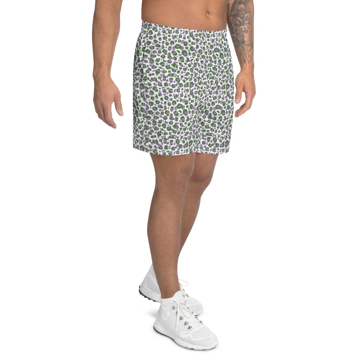 Gender Queer Pride Men’s Recycled Athletic Shorts - LGBTQIA  Purple, White, Green Athletic Short Pants - Parade Club Vacation Running Swimming