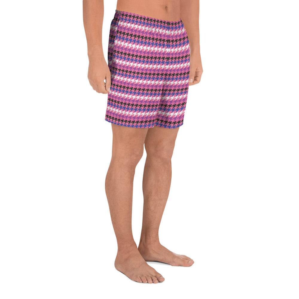 Genderfluid Pride Men’s Recycled Athletic Shorts - LGBTQIA Pink, White, Purple, Black, Blue Athletic Short Pants - Parade Club Vacation Running Swimming