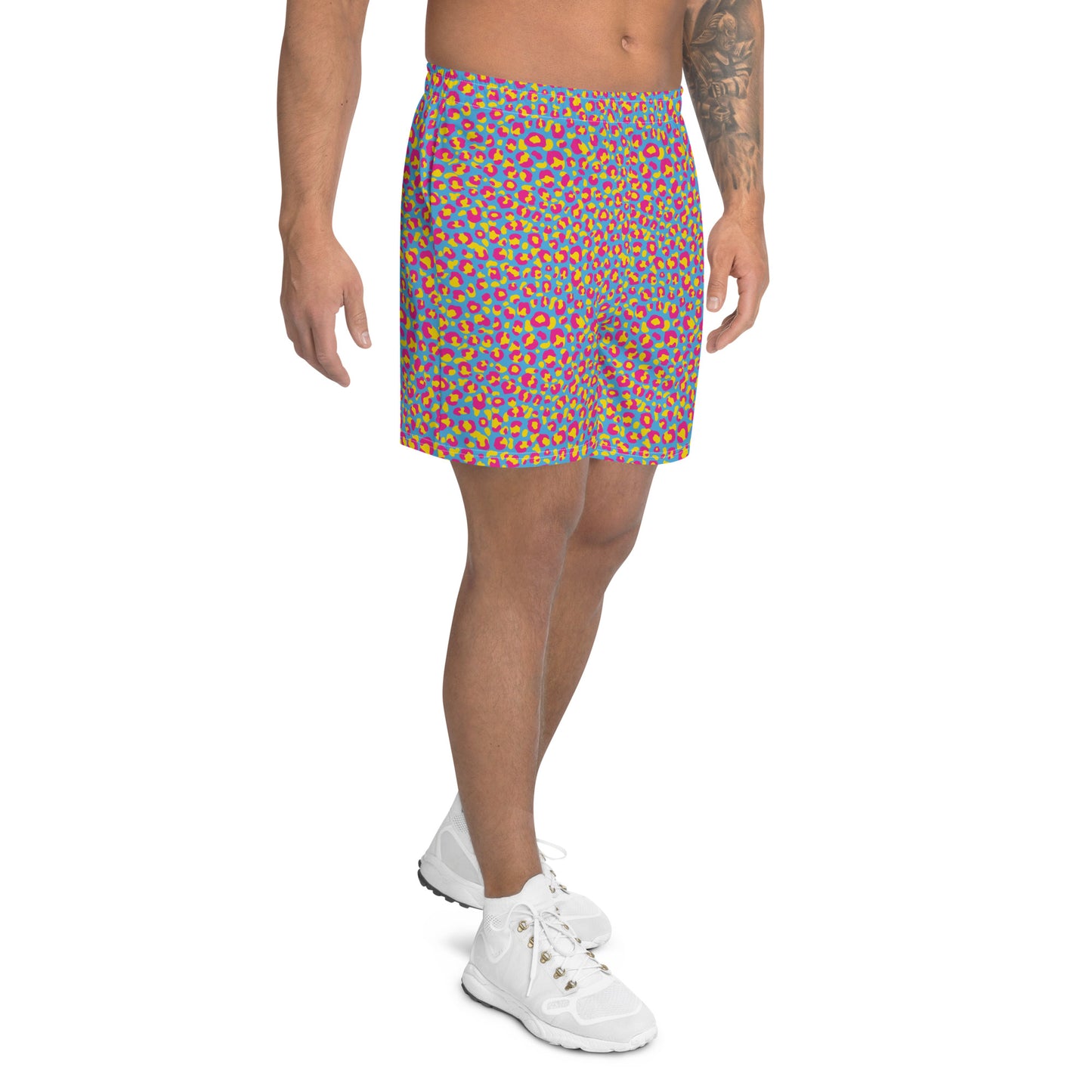 Pansexual Pride Men’s Recycled Athletic Shorts - LGBTQIA Pink, Blue, Yellow Athletic Short Pants - Parade Club Vacation Running Swimming