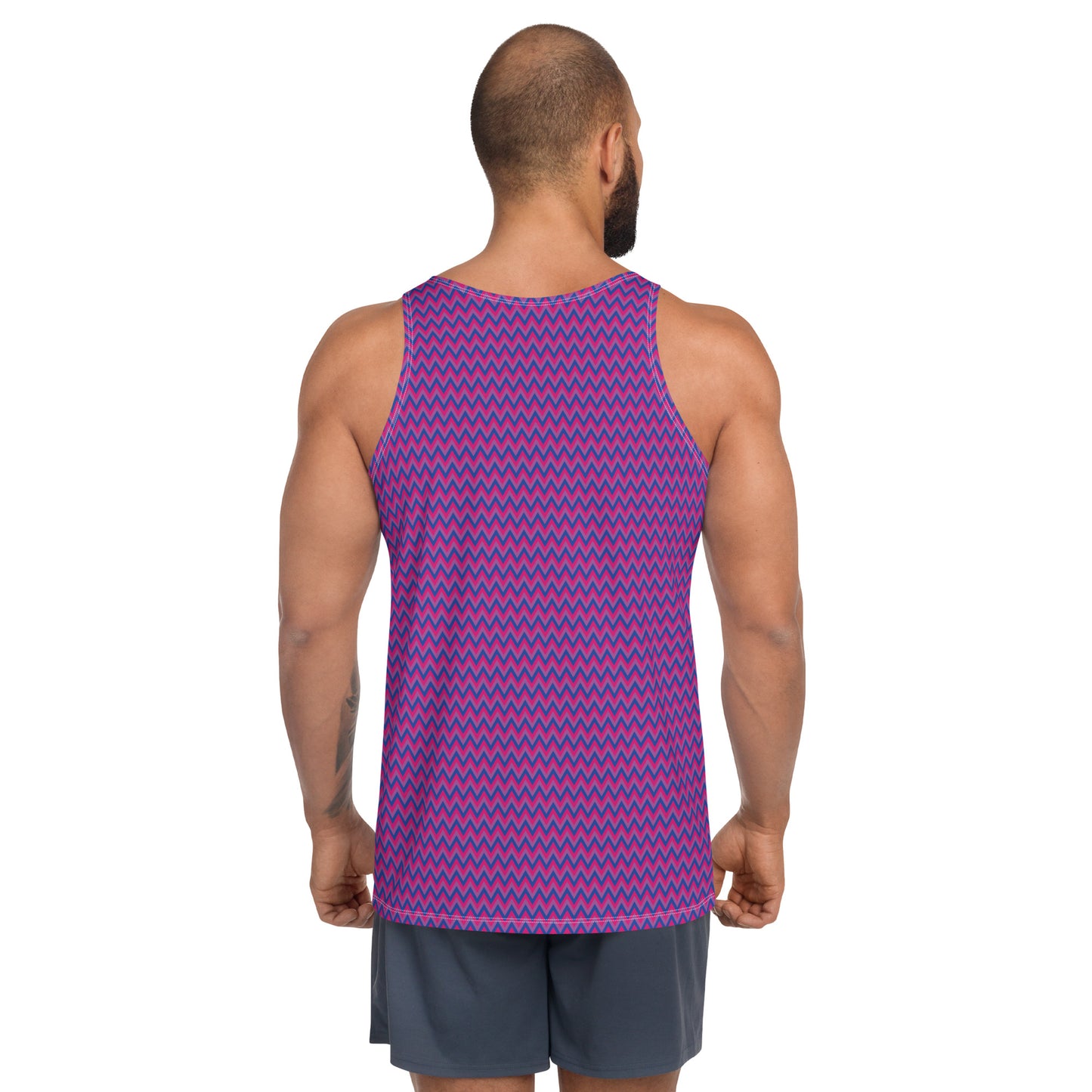 Bisexual Pride Men's Tank Top Unisex Tank Top - LGBTQIA Pink, Purple, Blue Flag Shirt - Parade Club Running