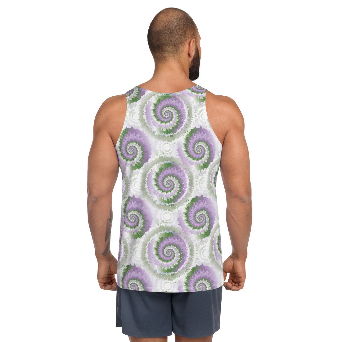 Gender Queer Pride Men's Tank Top Unisex Tank Top - LGBTQIA Purple, White, Green Flag Shirt - Parade Club Running