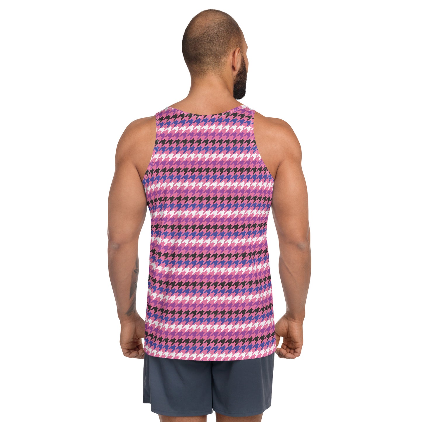 Genderfluid Pride Men's Tank Top Unisex Tank Top - LGBTQIA Pink, White, Purple, Black, Blue Flag Shirt - Parade Club Running