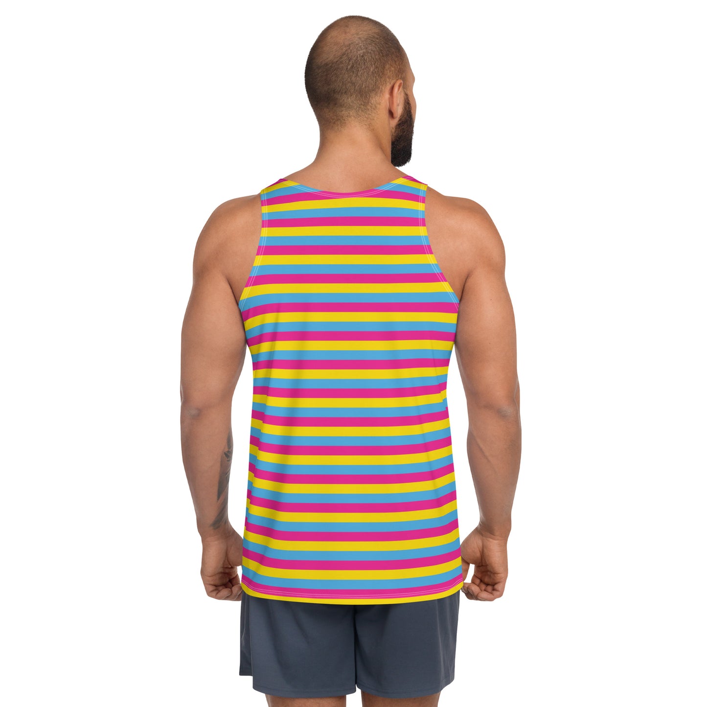 Pansexual Pride Men's Tank Top Unisex Tank Top - LGBTQIA Pink, Blue, Yellow Flag Shirt - Parade Club Running