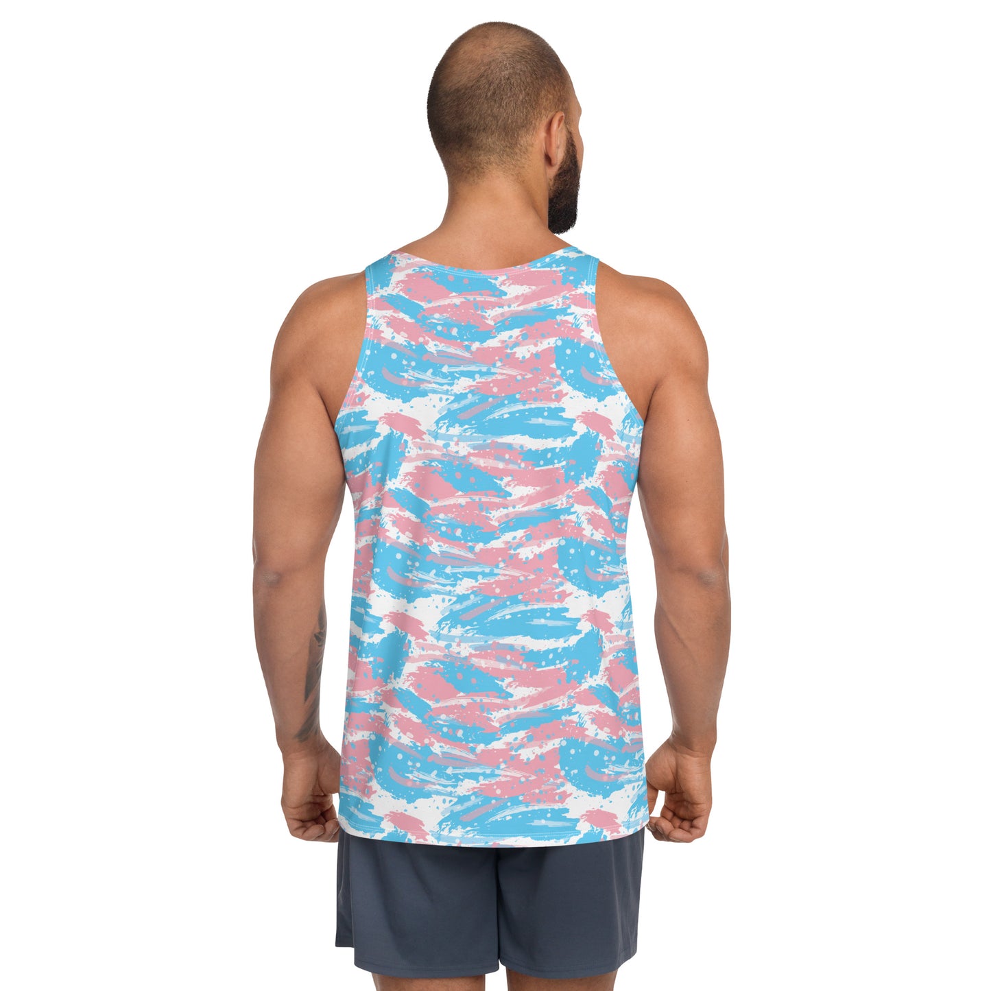 Transgender Pride Men's Tank Top Unisex Tank Top - LGBTQIA Pink White Blue Flag Shirt - Parade Club Running