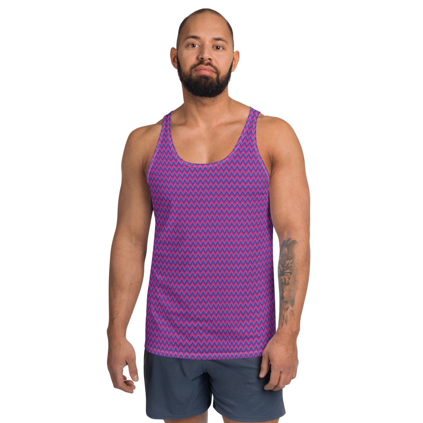 Bisexual Pride Men's Tank Top Unisex Tank Top - LGBTQIA Pink, Purple, Blue Flag Shirt - Parade Club Running