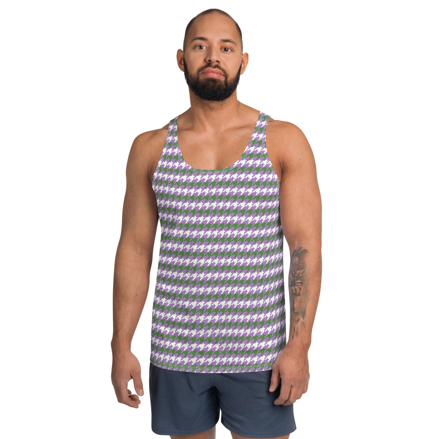 Gender Queer Pride Men's Tank Top Unisex Tank Top - LGBTQIA Purple, White, Green Flag Shirt - Parade Club Running