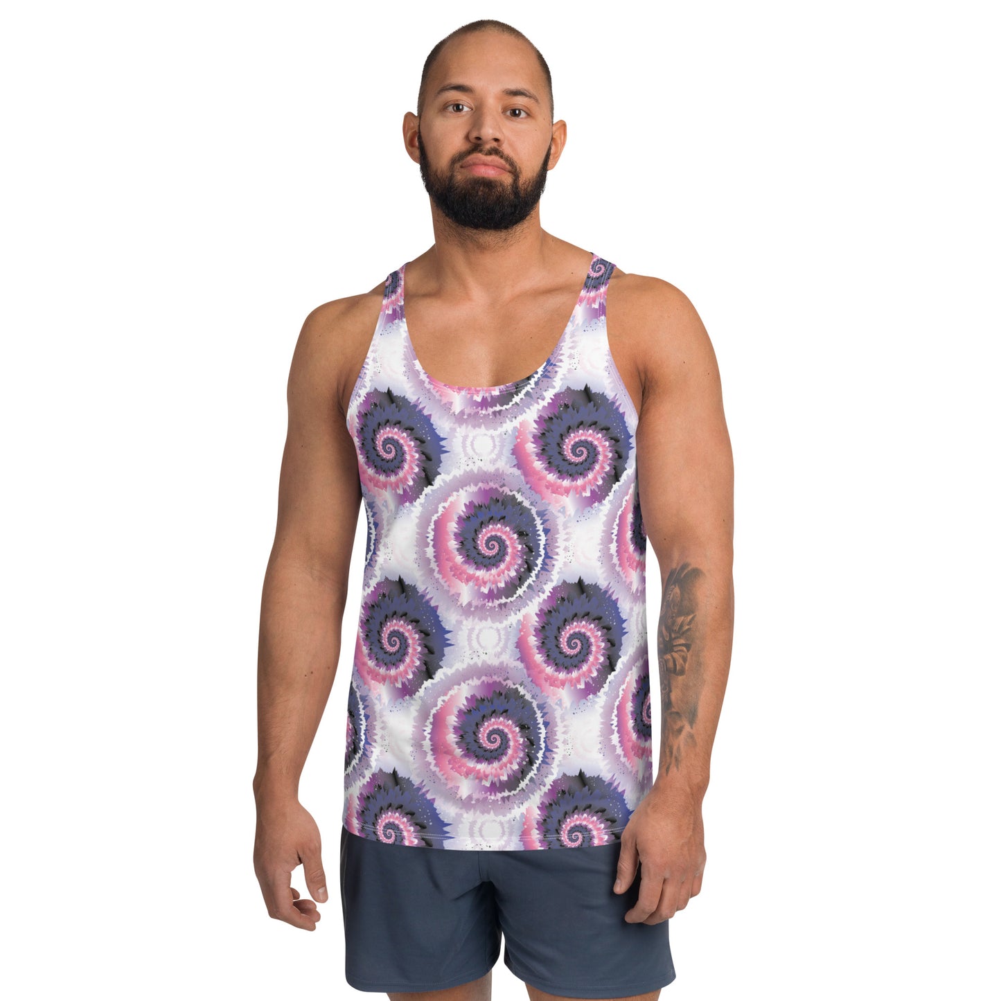 Genderfluid Pride Men's Tank Top Unisex Tank Top - LGBTQIA Pink, White, Purple, Black, Blue Flag Shirt - Parade Club Running