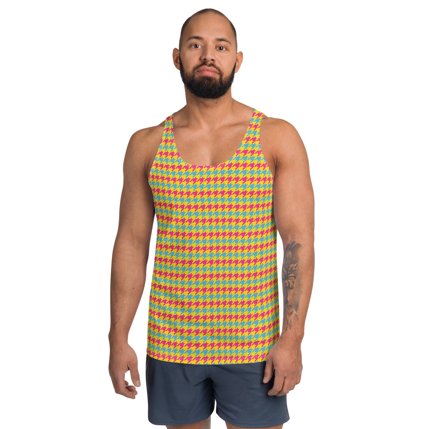 Pansexual Pride Men's Tank Top Unisex Tank Top - LGBTQIA Pink, Blue, Yellow Flag Shirt - Parade Club Running