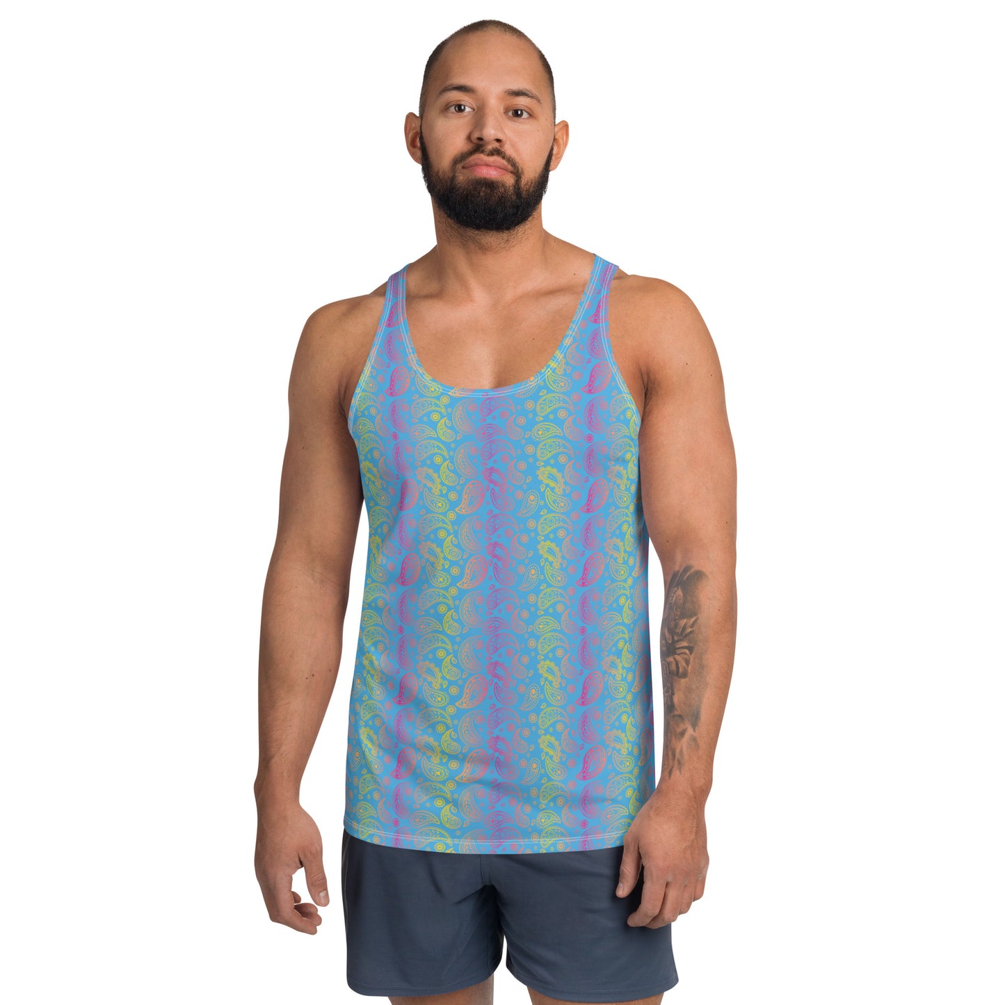 Pansexual Pride Men's Tank Top Unisex Tank Top - LGBTQIA Pink, Blue, Yellow Flag Shirt - Parade Club Running