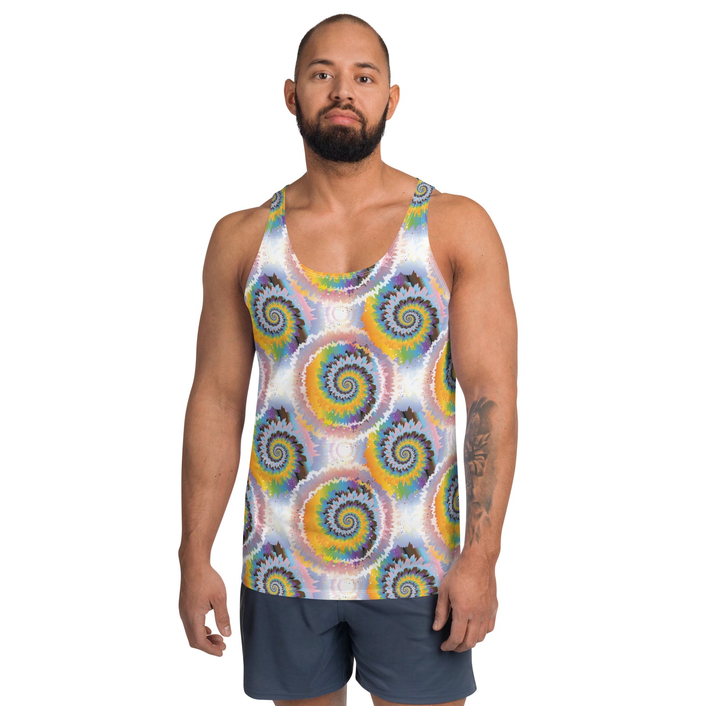 Progress Pride Pride Men's Tank Top Unisex Tank Top - LGBTQIA Red, Orange, Yellow, Green, Rainbow, Purple, Black, Pink and White Flag Shirt - Parade Club Running