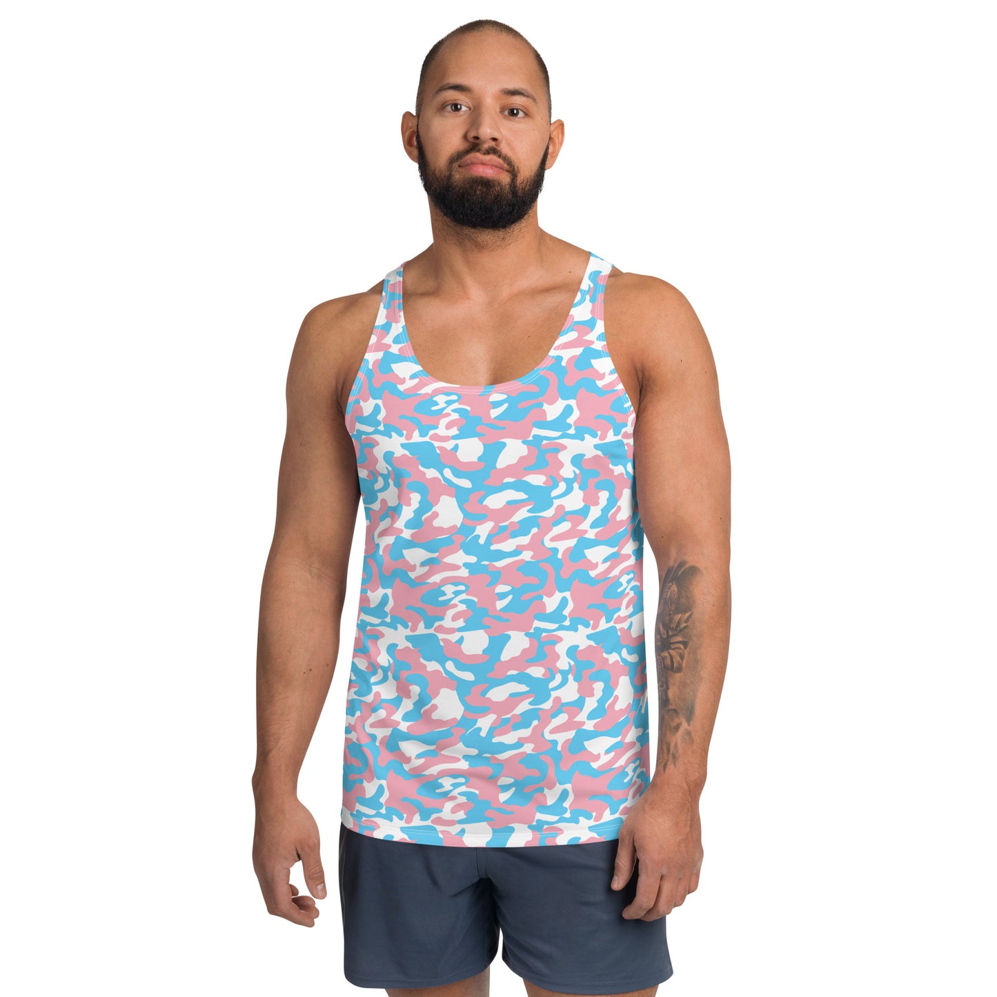 Transgender Pride Men's Tank Top Unisex Tank Top - LGBTQIA Pink White Blue Flag Shirt - Parade Club Running