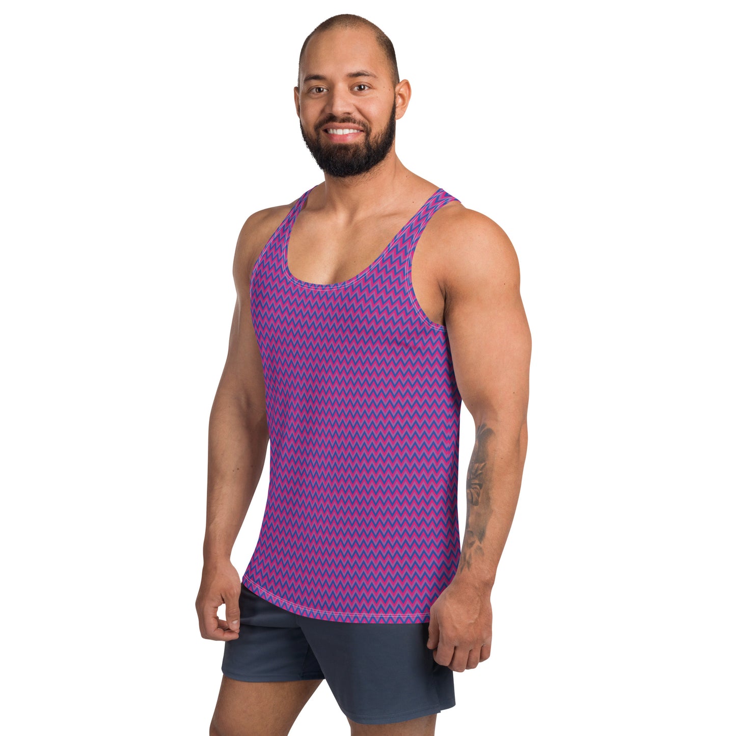 Bisexual Pride Men's Tank Top Unisex Tank Top - LGBTQIA Pink, Purple, Blue Flag Shirt - Parade Club Running