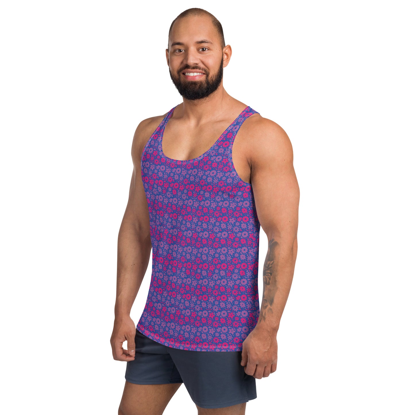 Bisexual Pride Men's Tank Top Unisex Tank Top - LGBTQIA Pink, Purple, Blue Flag Shirt - Parade Club Running