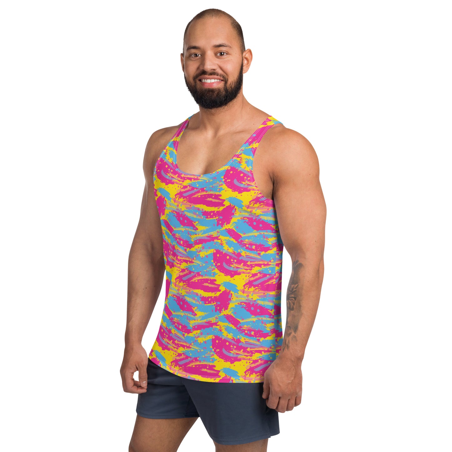 Pansexual Pride Men's Tank Top Unisex Tank Top - LGBTQIA Pink, Blue, Yellow Flag Shirt - Parade Club Running