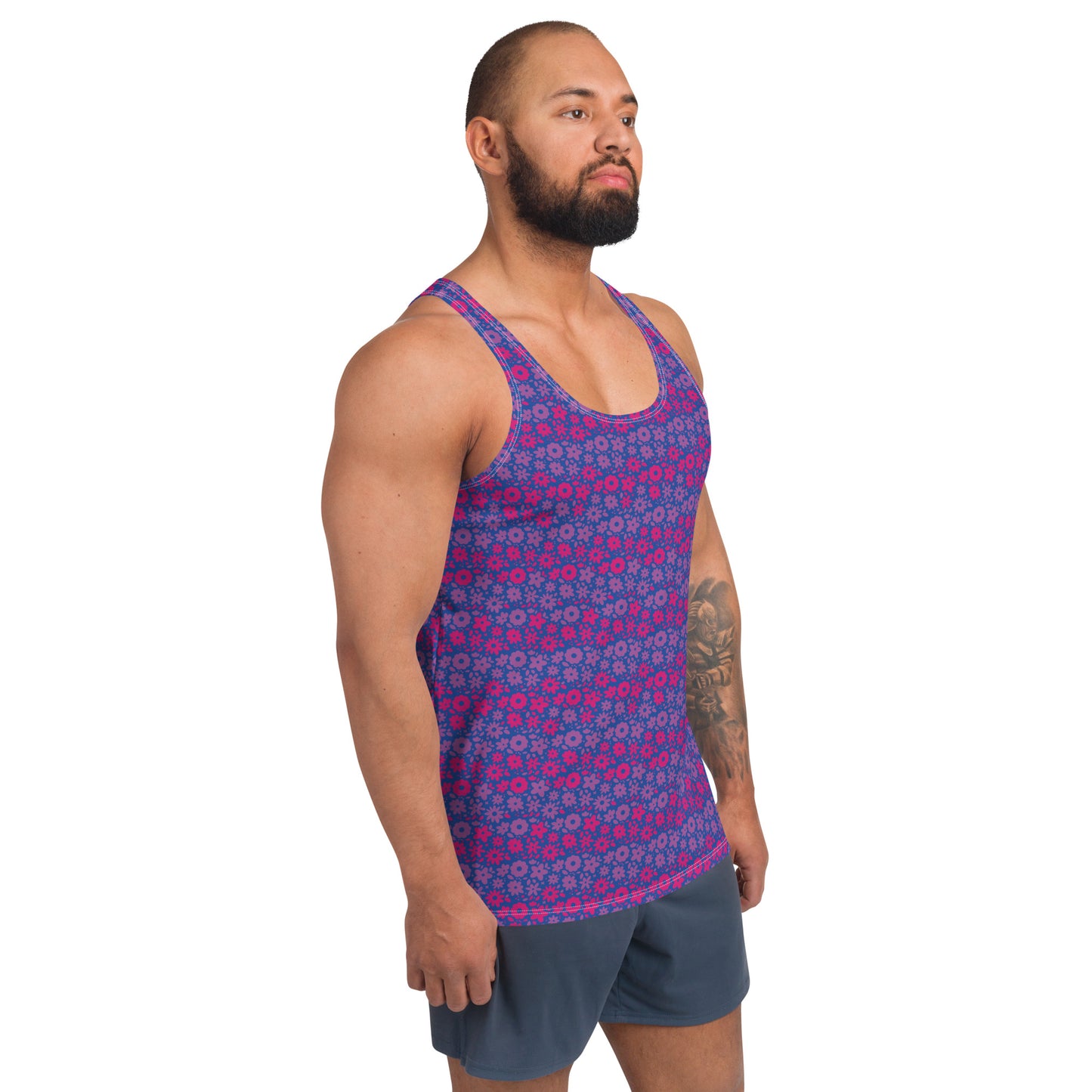 Bisexual Pride Men's Tank Top Unisex Tank Top - LGBTQIA Pink, Purple, Blue Flag Shirt - Parade Club Running