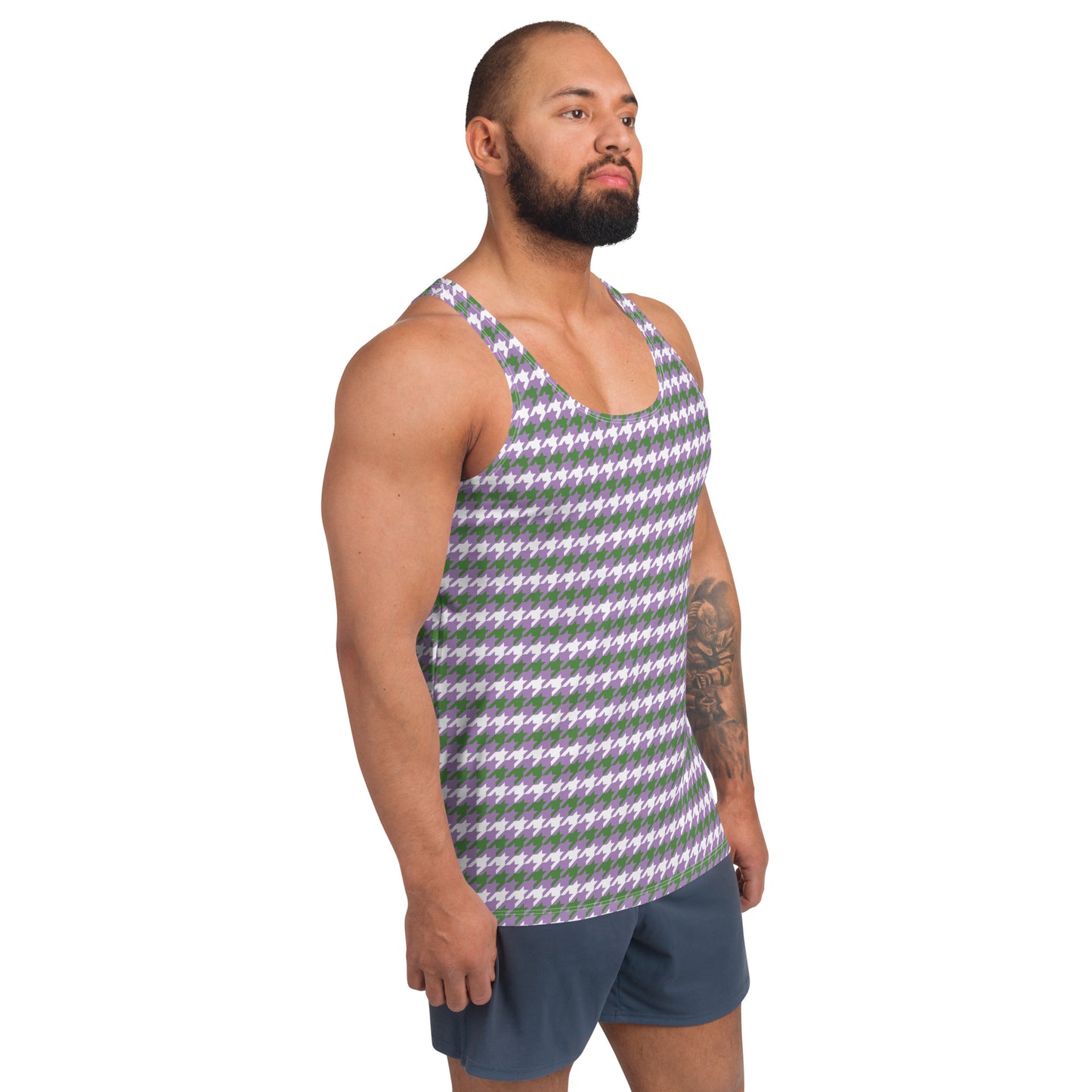 Gender Queer Pride Men's Tank Top Unisex Tank Top - LGBTQIA Purple, White, Green Flag Shirt - Parade Club Running