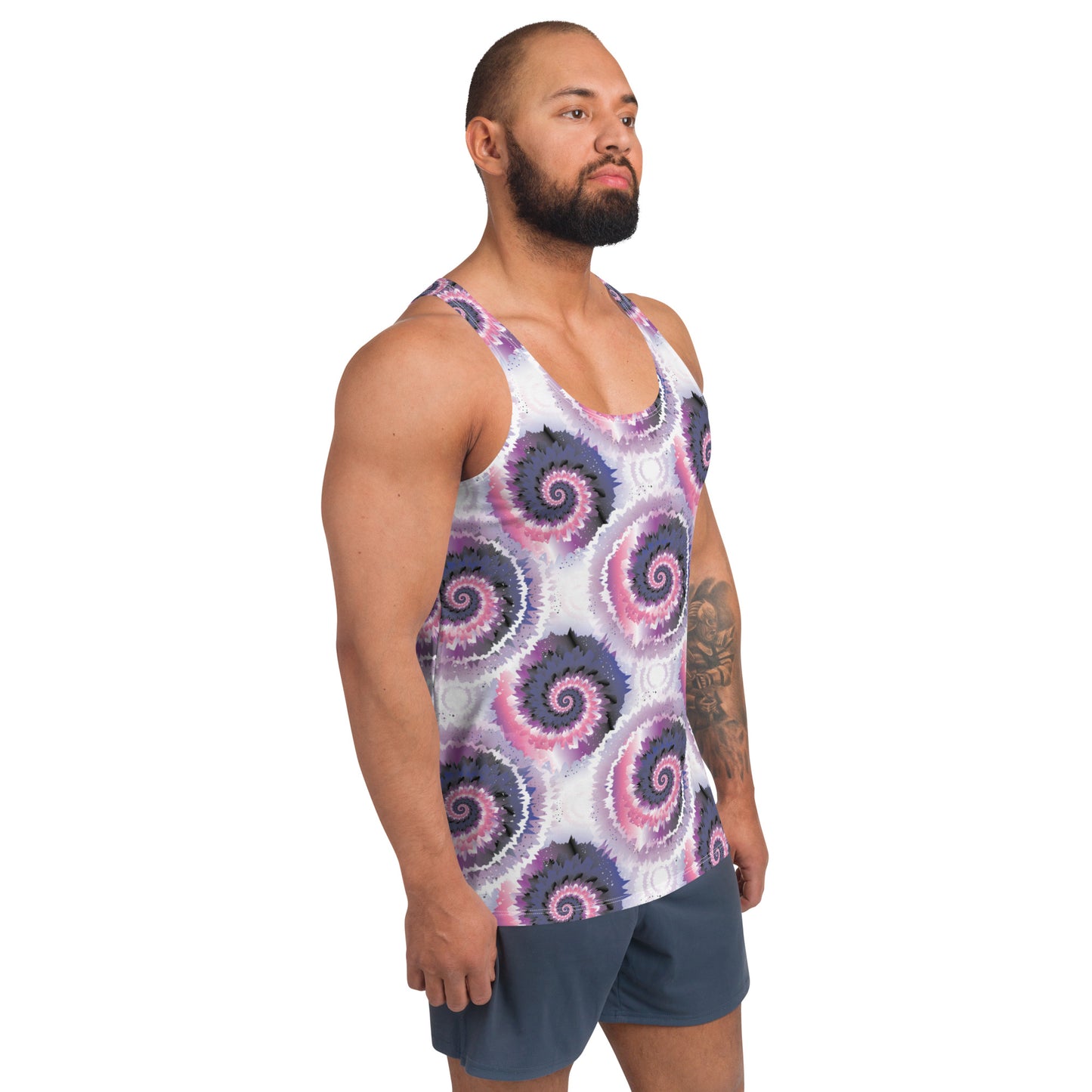 Genderfluid Pride Men's Tank Top Unisex Tank Top - LGBTQIA Pink, White, Purple, Black, Blue Flag Shirt - Parade Club Running