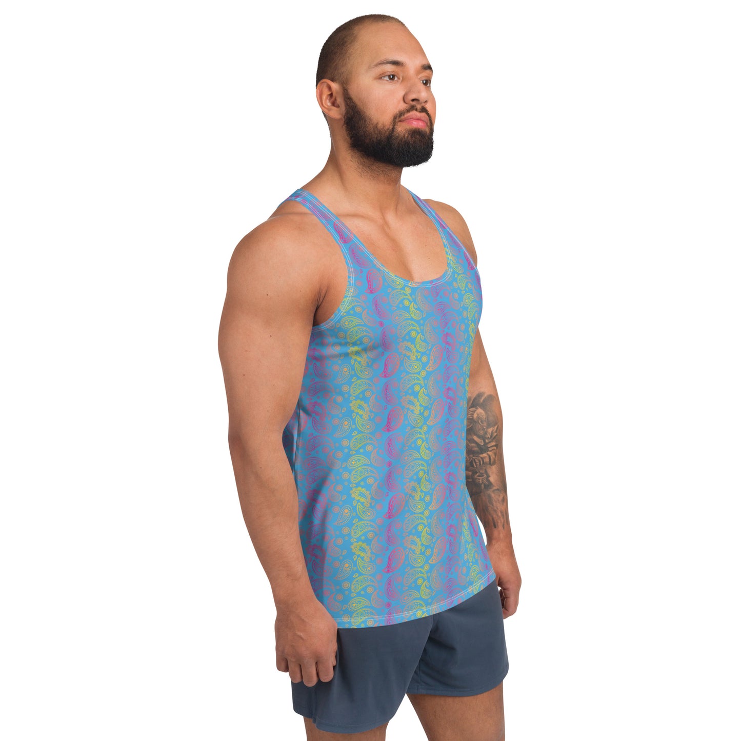 Pansexual Pride Men's Tank Top Unisex Tank Top - LGBTQIA Pink, Blue, Yellow Flag Shirt - Parade Club Running