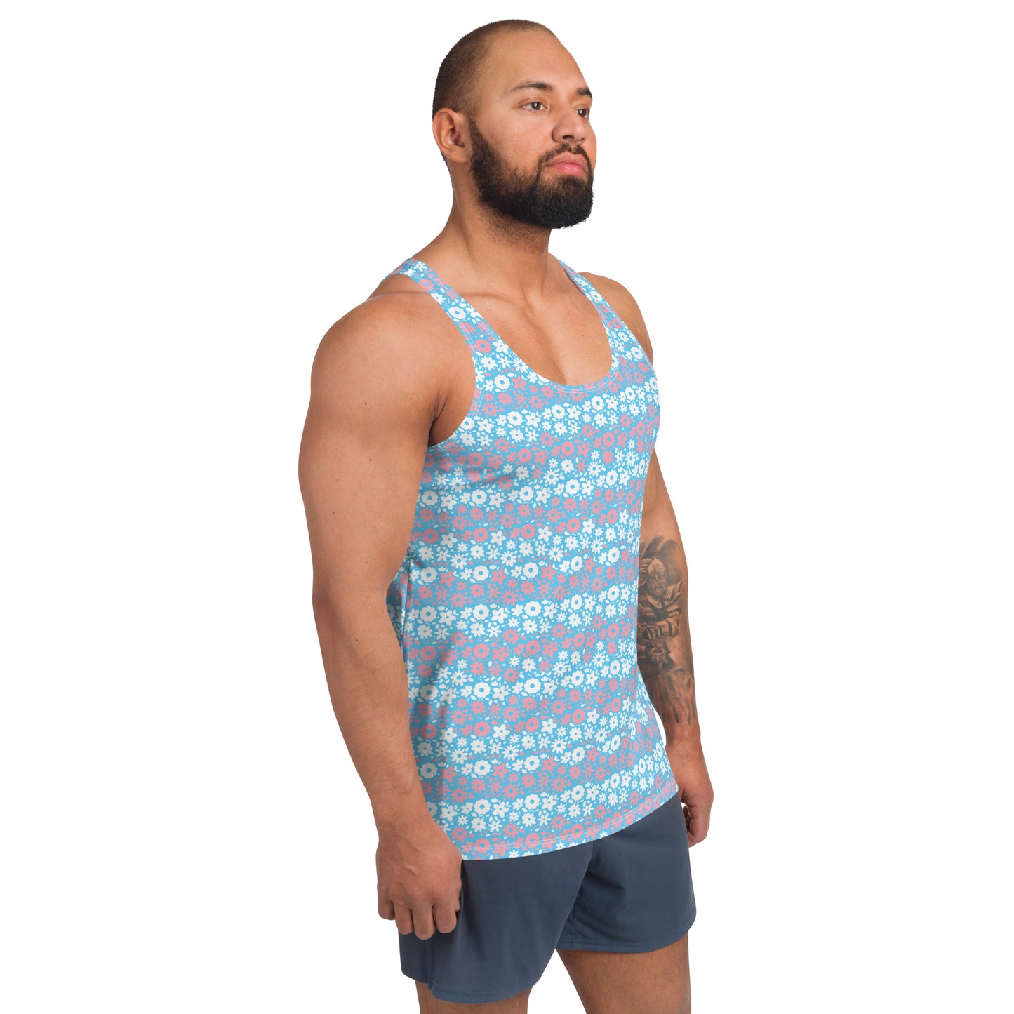 Transgender Pride Men's Tank Top Unisex Tank Top - LGBTQIA Pink White Blue Flag Shirt - Parade Club Running