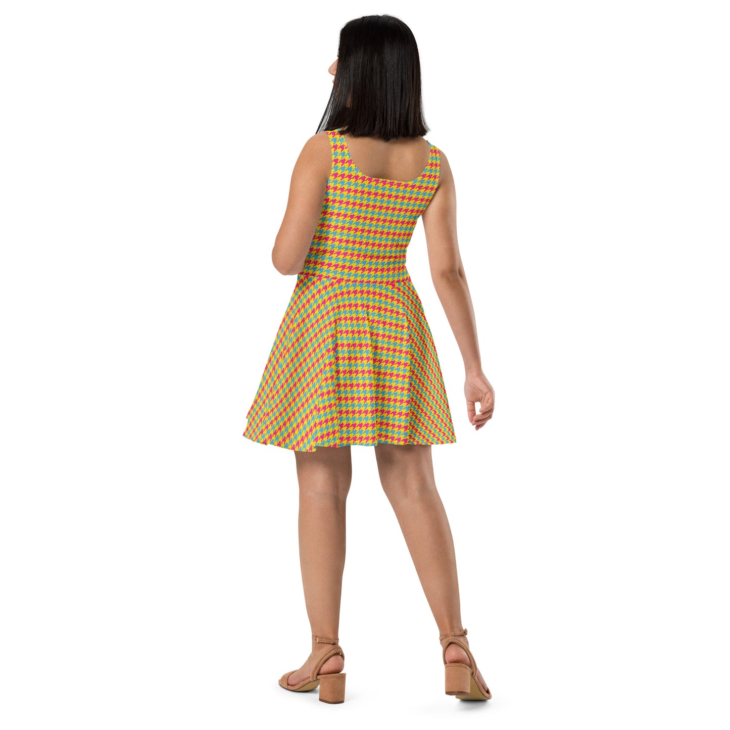 Pansexual Pride Skater Dress Print Skater Dress - LGBTQIA Pink, Blue, Yellow Flag - Parade Club Running