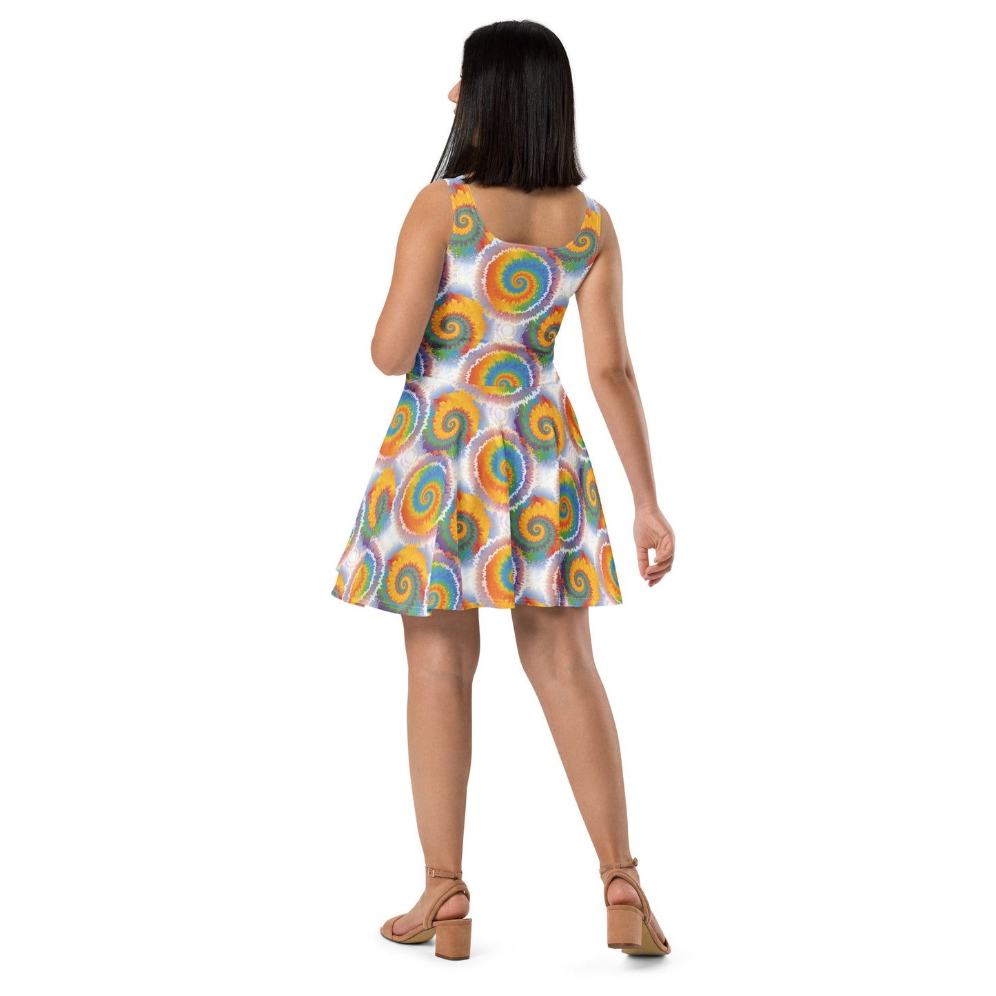 Rainbow Pride Skater Dress Print Skater Dress - LGBTQIA Red, Orange, Yellow, Green, Blue, Indigo, and Viole Flag - Parade Club Running