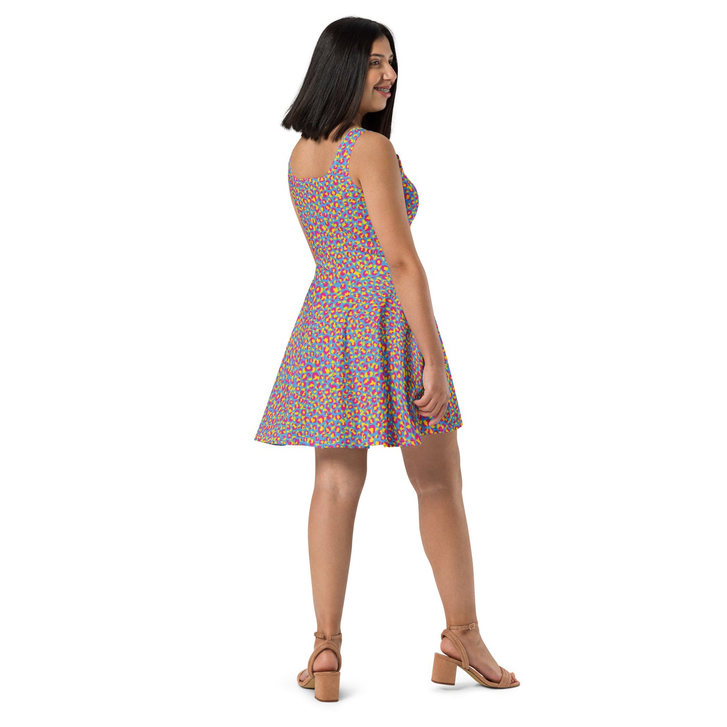 Pansexual Pride Skater Dress Print Skater Dress - LGBTQIA Pink, Blue, Yellow Flag - Parade Club Running