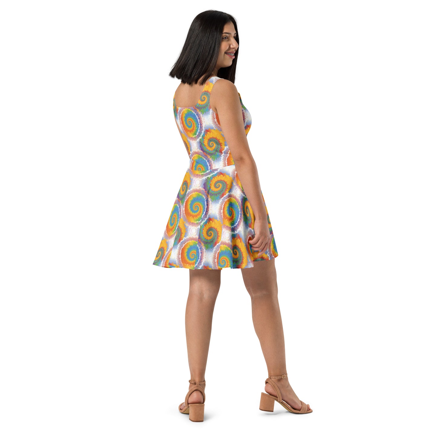 Rainbow Pride Skater Dress Print Skater Dress - LGBTQIA Red, Orange, Yellow, Green, Blue, Indigo, and Viole Flag - Parade Club Running