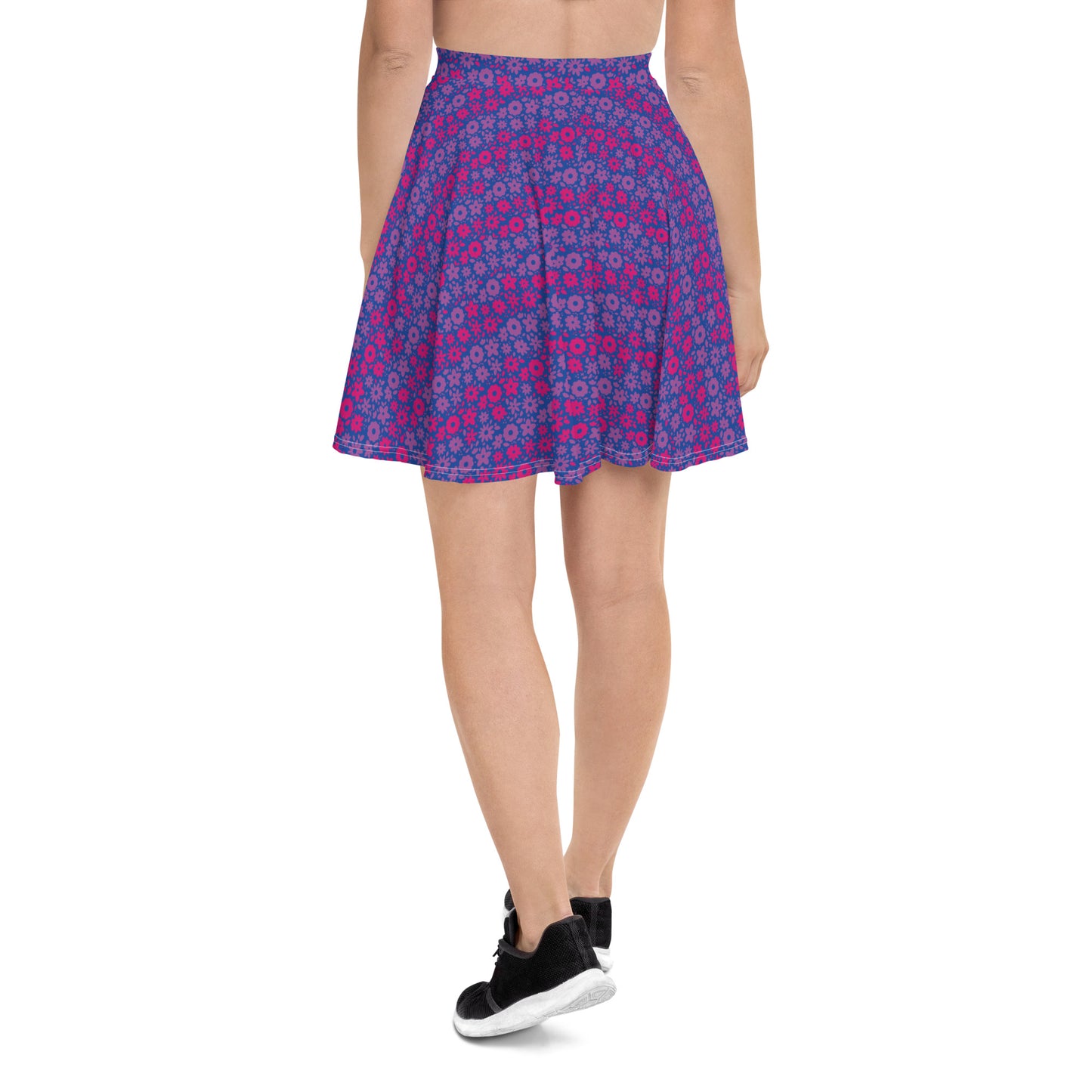 Bisexual Pride Skater Skirt - LGBTQIA Pink, Purple, Blue  Flag Flared Skirt - Parade Club Vacation Running