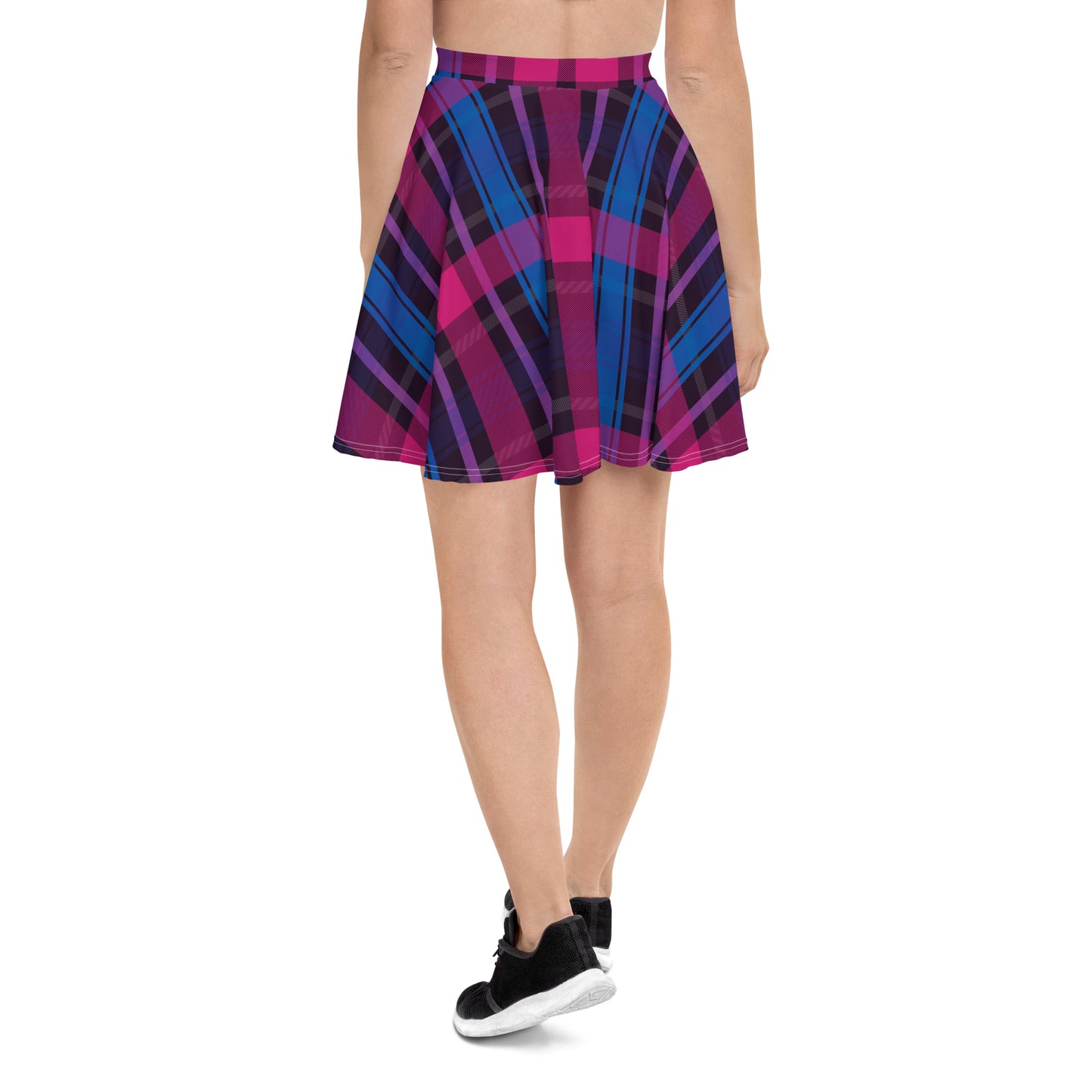 Bisexual Pride Skater Skirt - LGBTQIA Pink, Purple, Blue  Flag Flared Skirt - Parade Club Vacation Running