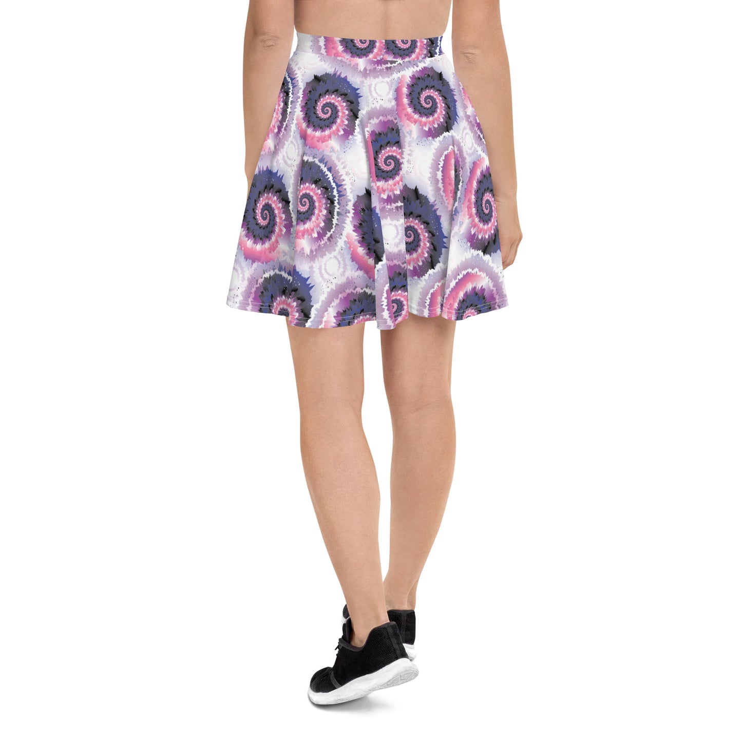 Genderfluid Pride Skater Skirt - LGBTQIA Pink, White, Purple, Black, Blue Flag Flared Skirt - Parade Club Vacation Running