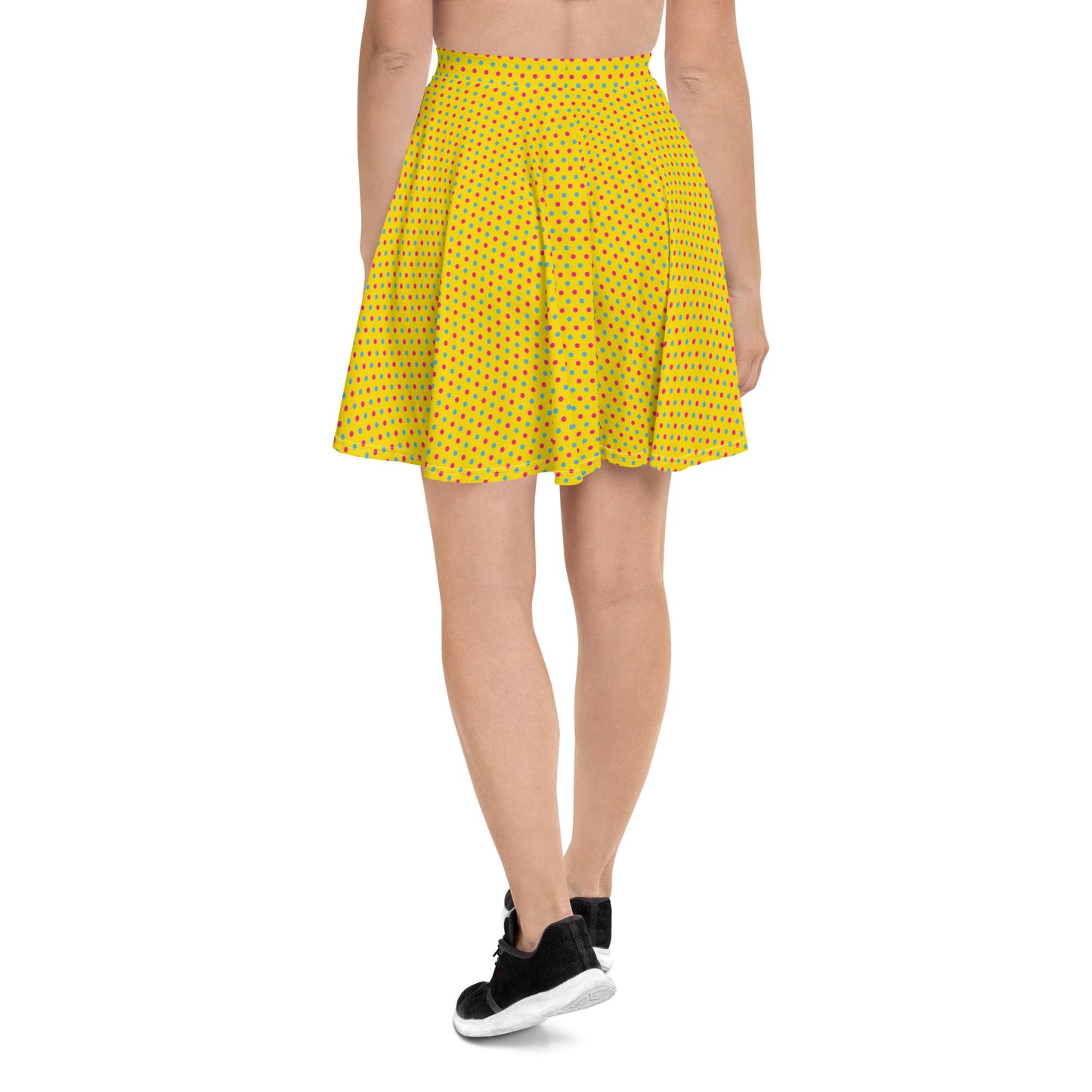 Pansexual Pride Skater Skirt - LGBTQIA Pink, Blue, Yellow Flag Flared Skirt - Parade Club Vacation Running