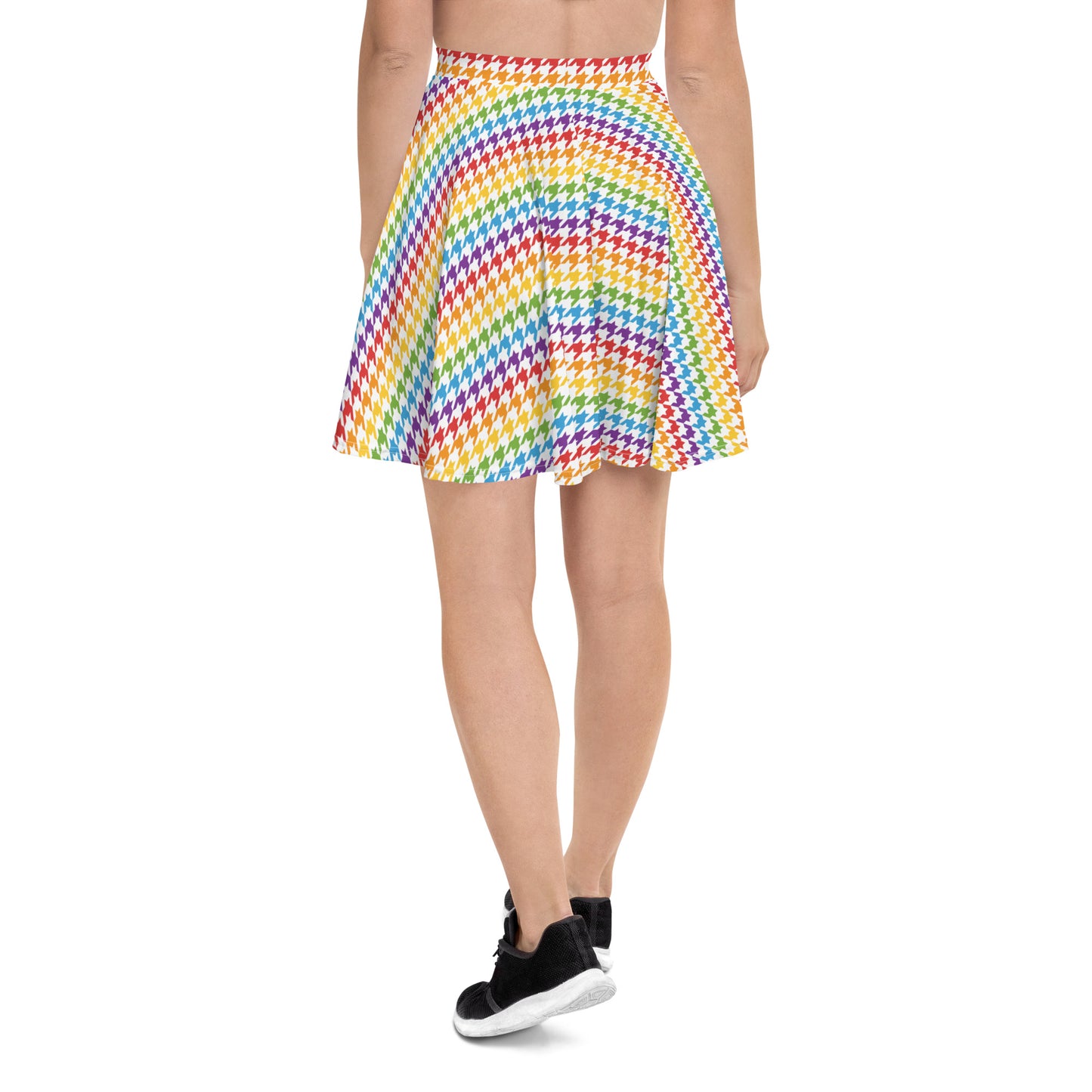 Rainbow Pride Skater Skirt - LGBTQIA Red, Orange, Yellow, Green, Blue, Indigo, and Viole Flag Flared Skirt - Parade Club Vacation Running