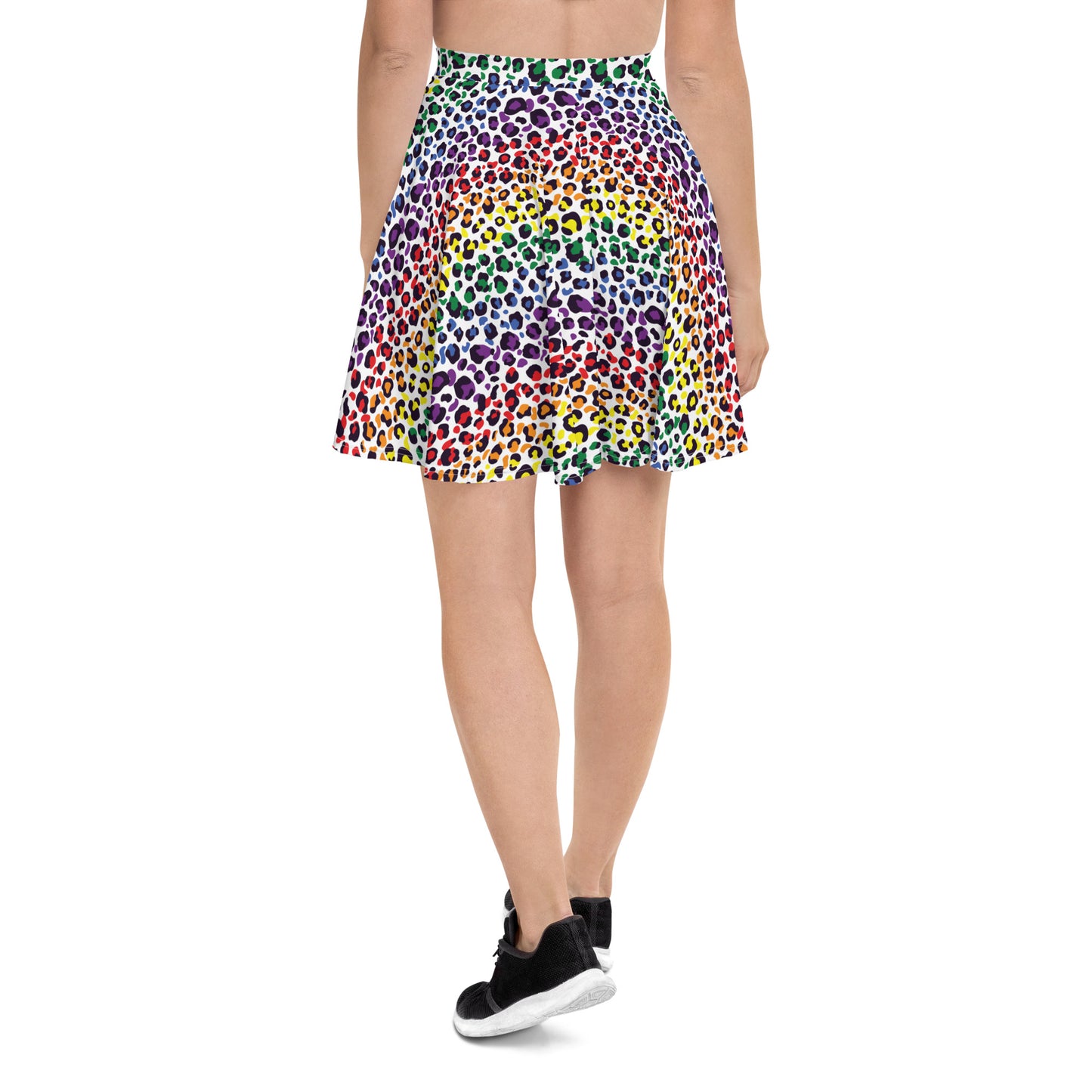 Rainbow Pride Skater Skirt - LGBTQIA Red, Orange, Yellow, Green, Blue, Indigo, and Viole Flag Flared Skirt - Parade Club Vacation Running