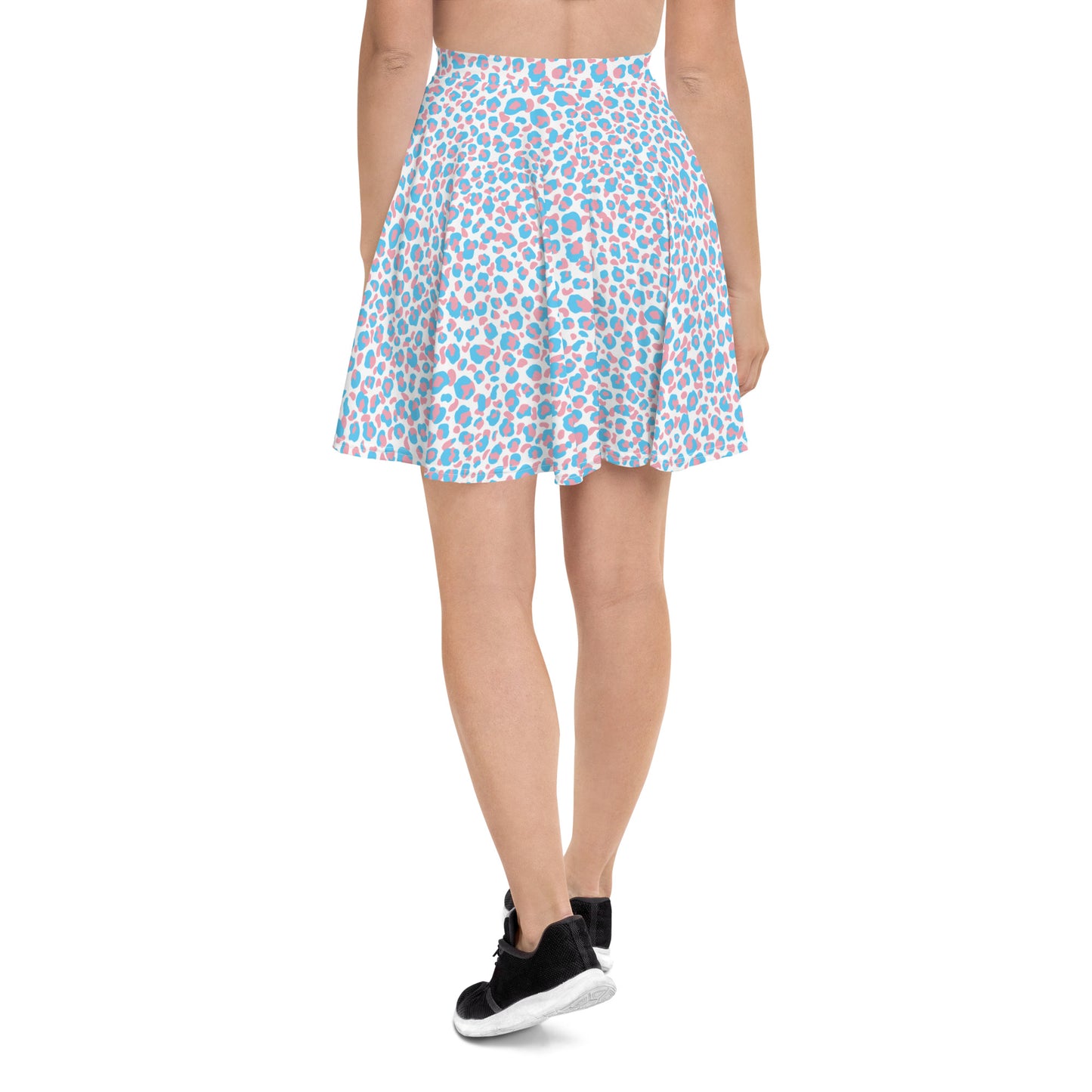 Transgender Pride Skater Skirt - LGBTQIA Pink White Blue Flag Flared Skirt - Parade Club Vacation Running