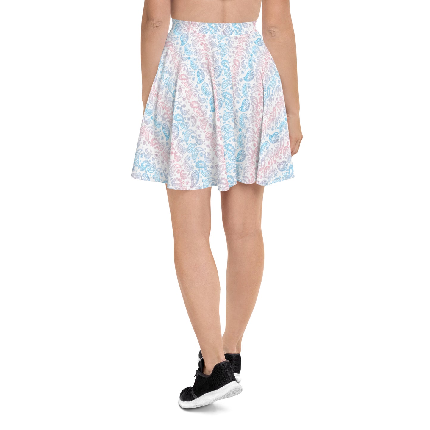 Transgender Pride Skater Skirt - LGBTQIA Pink White Blue Flag Flared Skirt - Parade Club Vacation Running