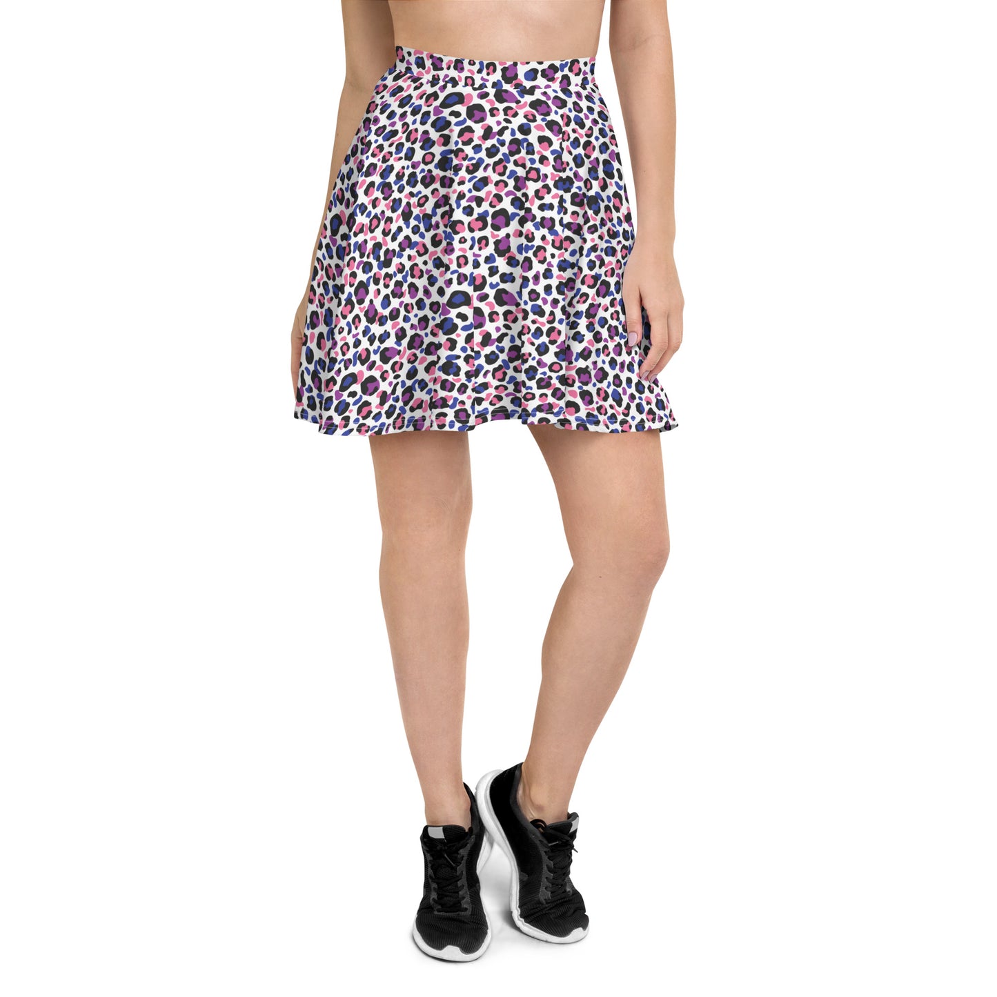 Genderfluid Pride Skater Skirt - LGBTQIA Pink, White, Purple, Black, Blue Flag Flared Skirt - Parade Club Vacation Running