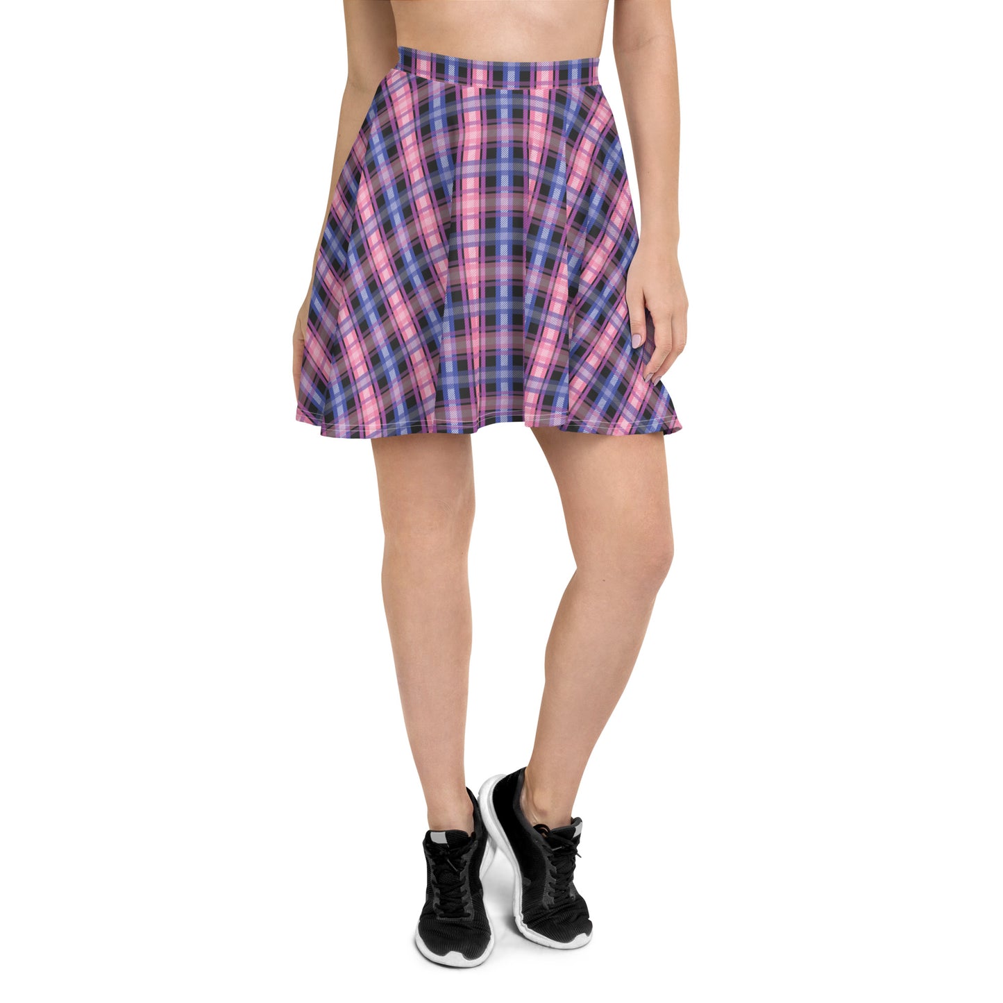 Genderfluid Pride Skater Skirt - LGBTQIA Pink, White, Purple, Black, Blue Flag Flared Skirt - Parade Club Vacation Running