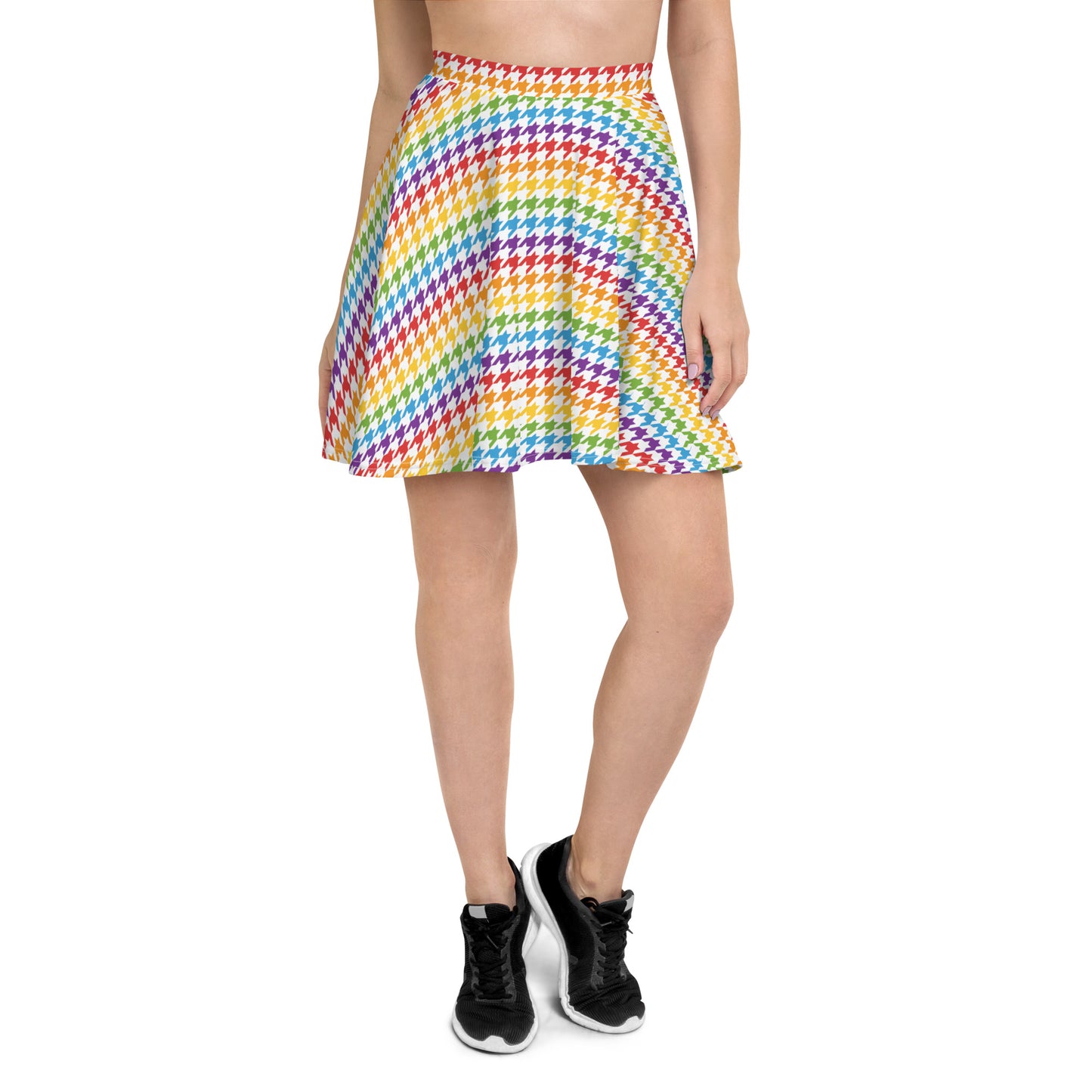 Rainbow Pride Skater Skirt - LGBTQIA Red, Orange, Yellow, Green, Blue, Indigo, and Viole Flag Flared Skirt - Parade Club Vacation Running