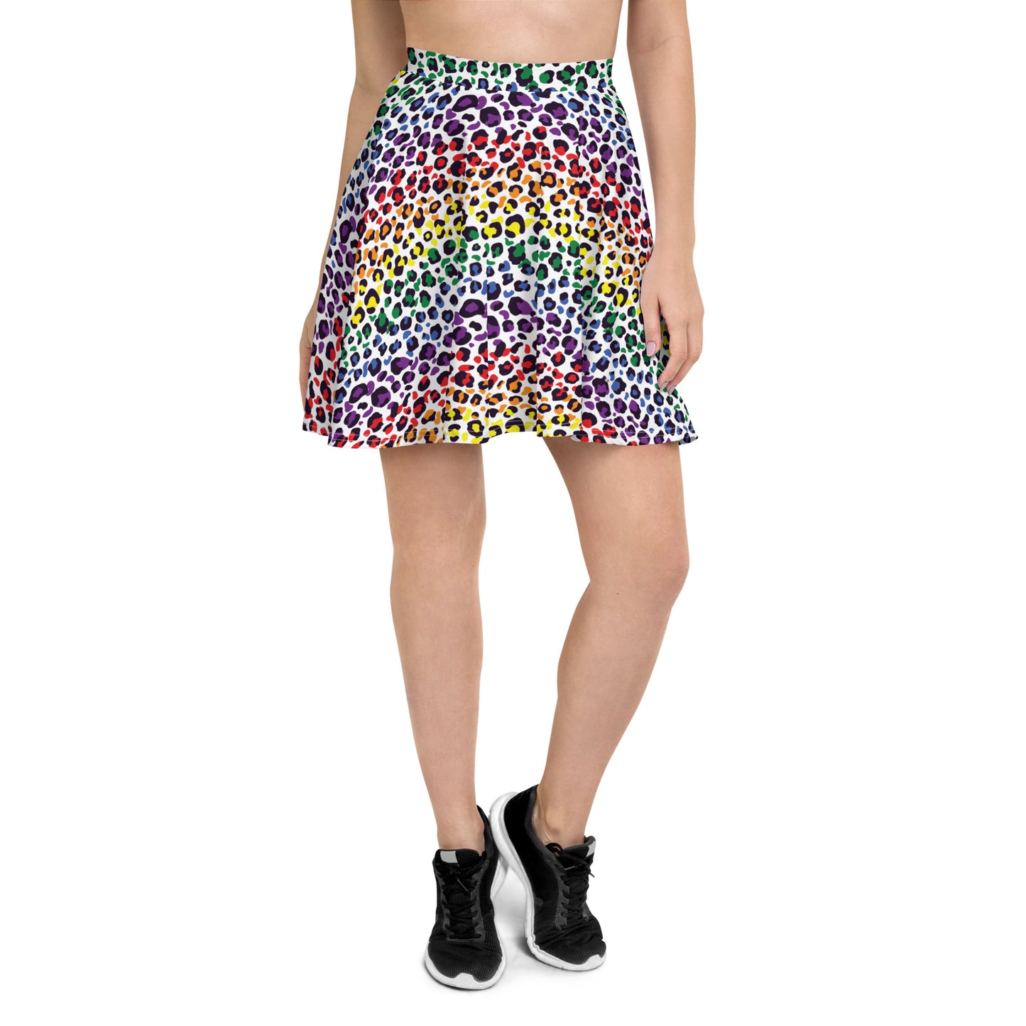 Rainbow Pride Skater Skirt - LGBTQIA Red, Orange, Yellow, Green, Blue, Indigo, and Viole Flag Flared Skirt - Parade Club Vacation Running