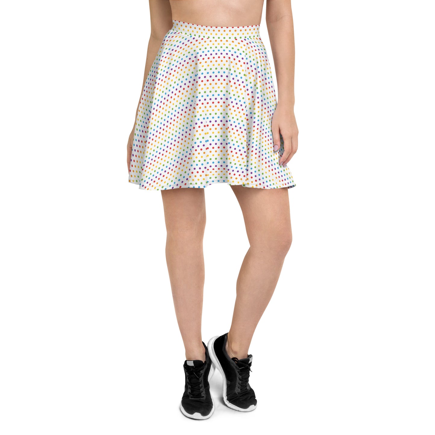 Rainbow Pride Skater Skirt - LGBTQIA Red, Orange, Yellow, Green, Blue, Indigo, and Viole Flag Flared Skirt - Parade Club Vacation Running