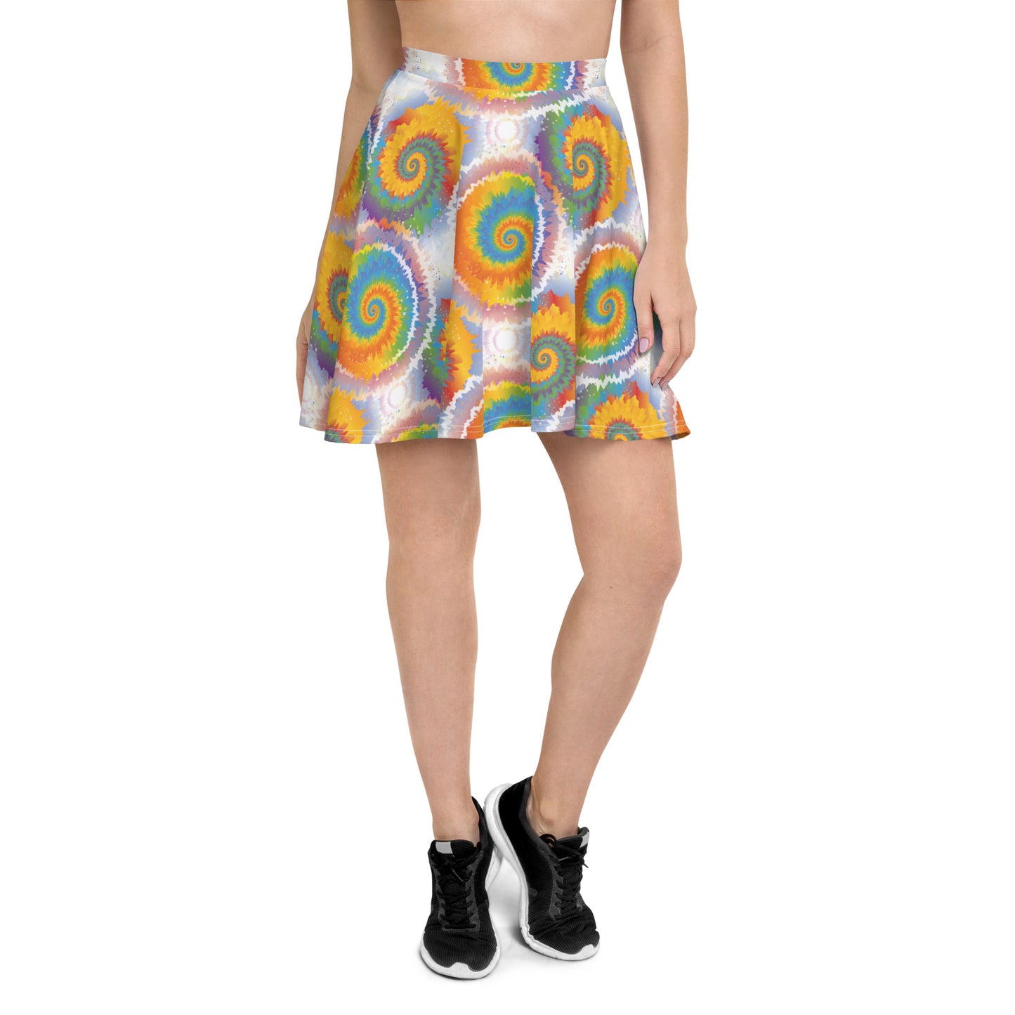 Rainbow Pride Skater Skirt - LGBTQIA Red, Orange, Yellow, Green, Blue, Indigo, and Viole Flag Flared Skirt - Parade Club Vacation Running